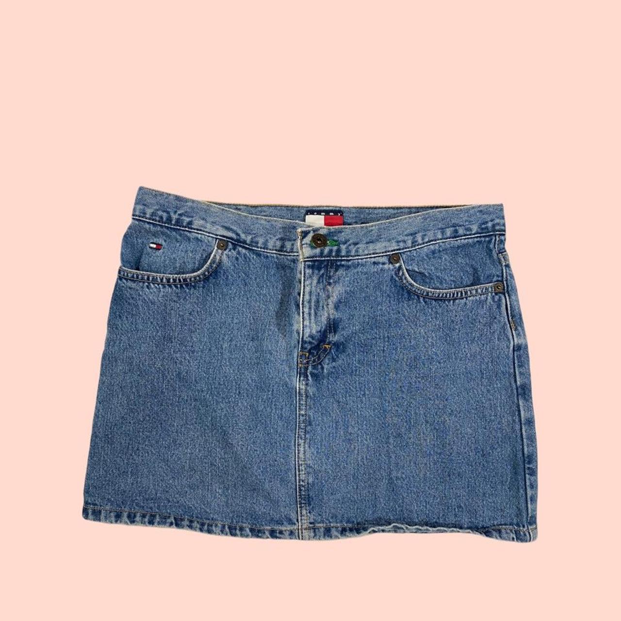 Vintage Tommy Hilfiger Mini Skirt Size 9 Embroidered... - Depop