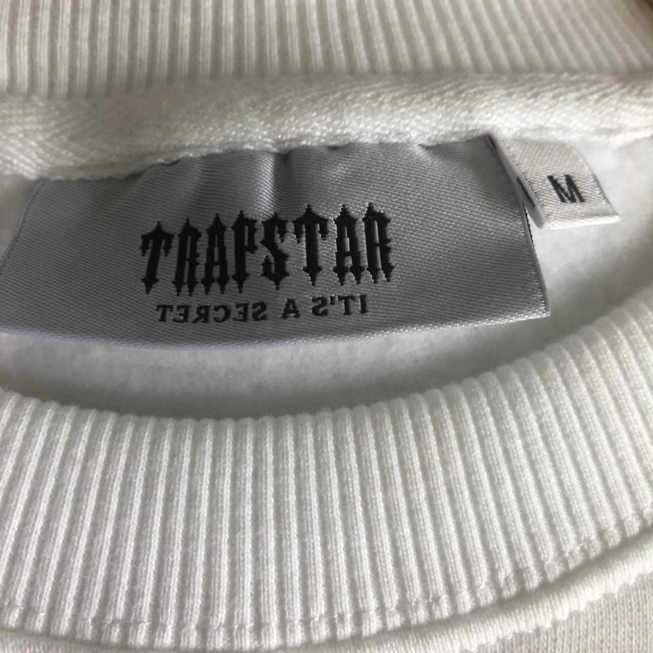 Trapstar Sweatshirt White/Blue/Grey Chenille Size -... - Depop