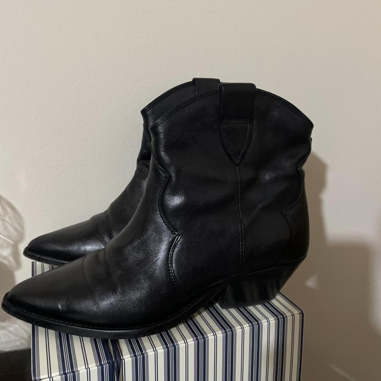 Isabel Marant Dewina boots size 38 black leather... - Depop