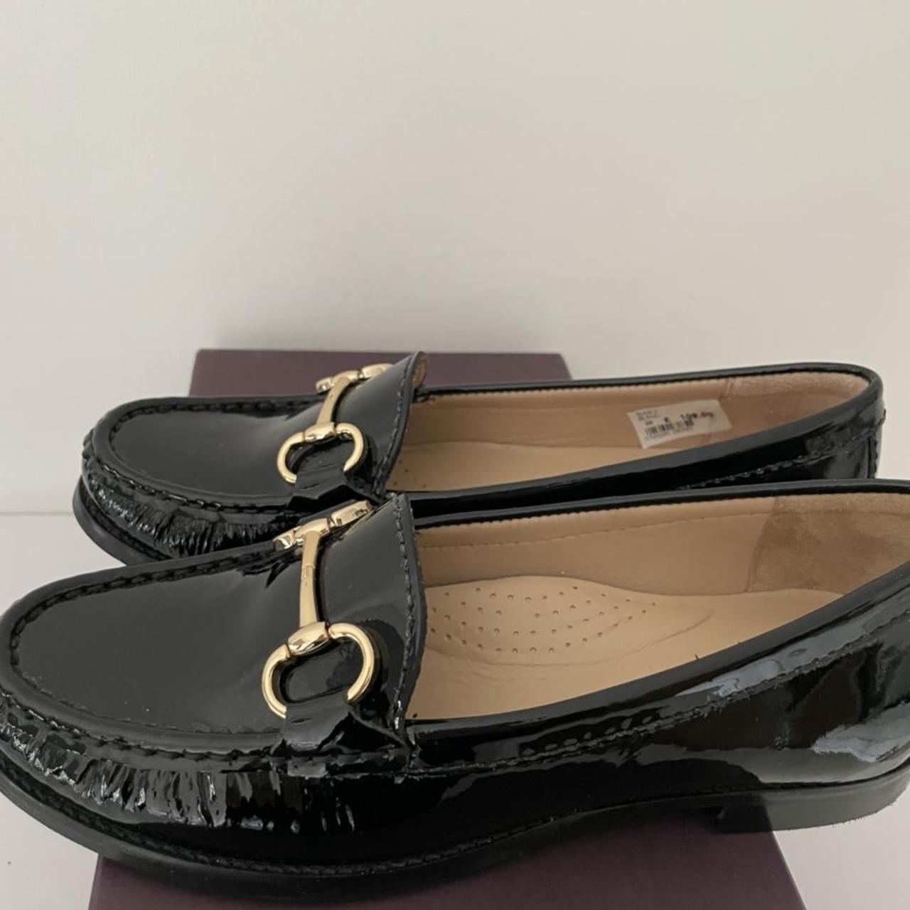 carvela black patent loafers