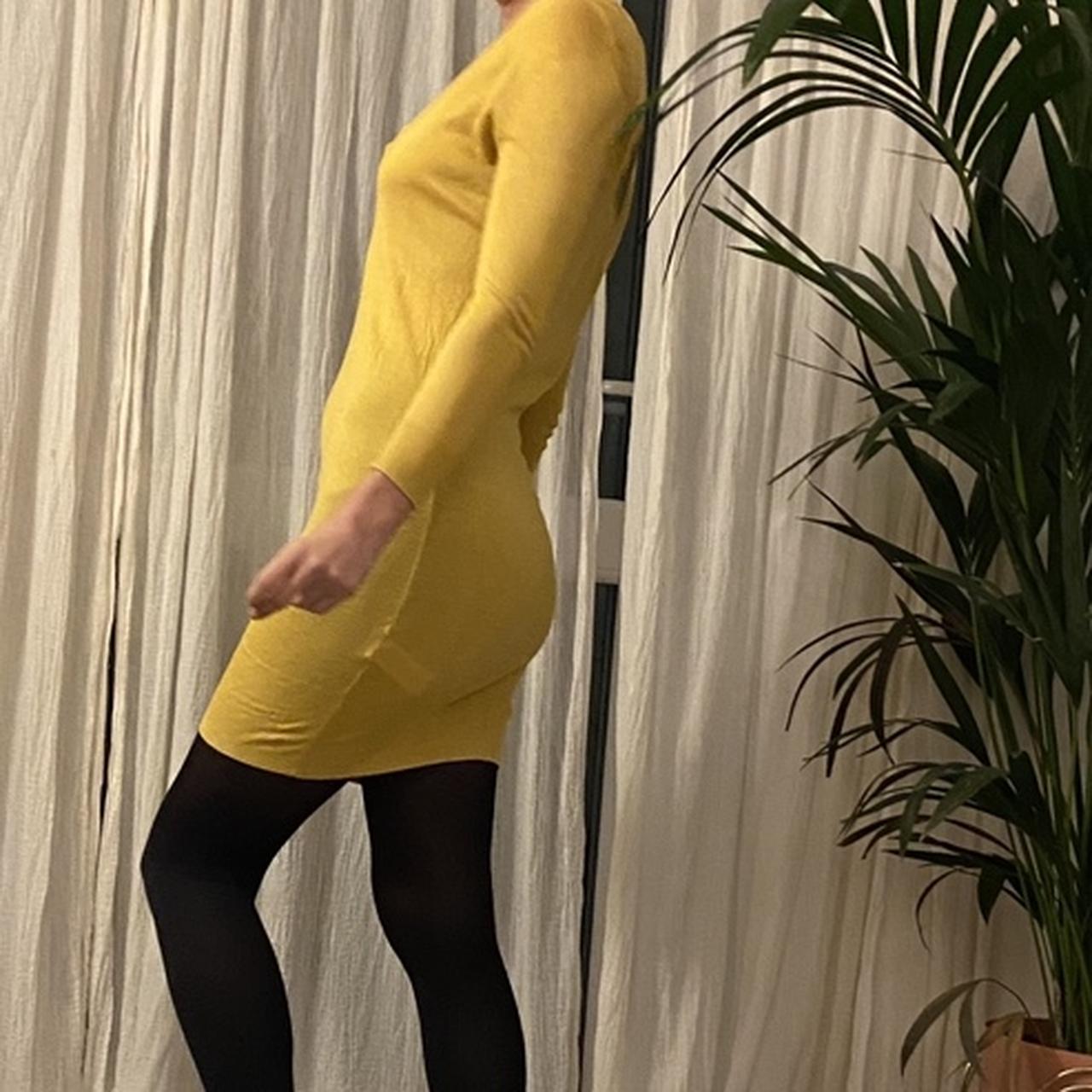 Long sleeved yellow jumper dress New Look Size... Depop