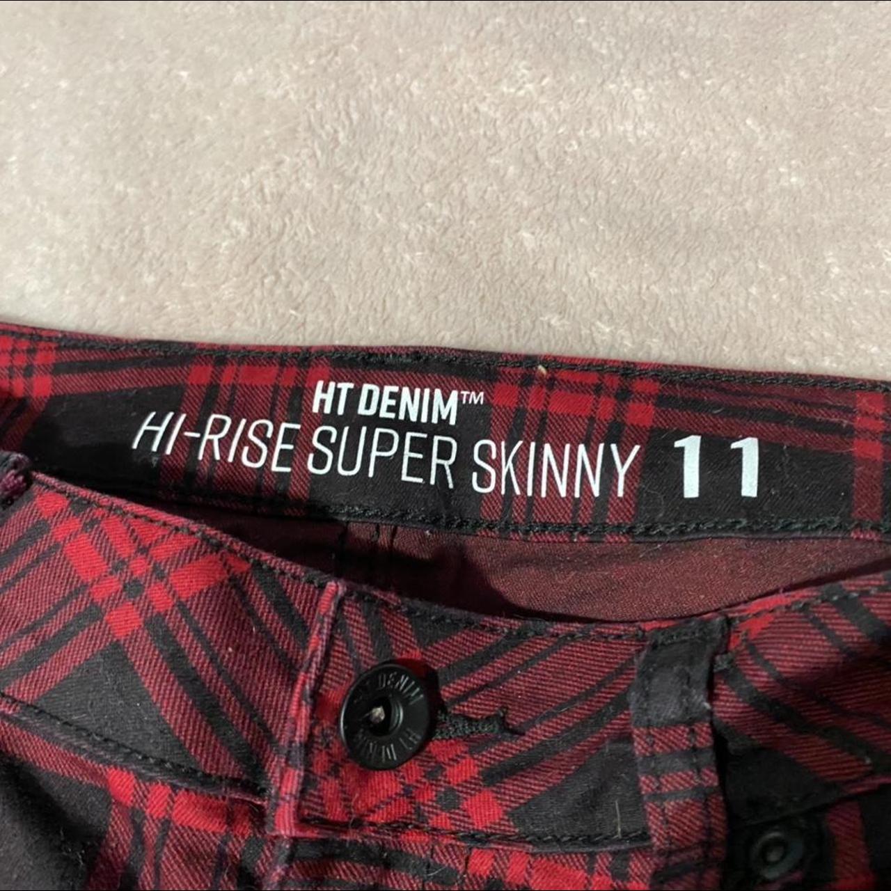 red plaid pants! from hot topic size 11 only worn a... - Depop