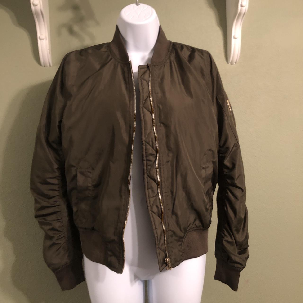 INSO Collection Olive Green Bomber Jacket No flaws... - Depop