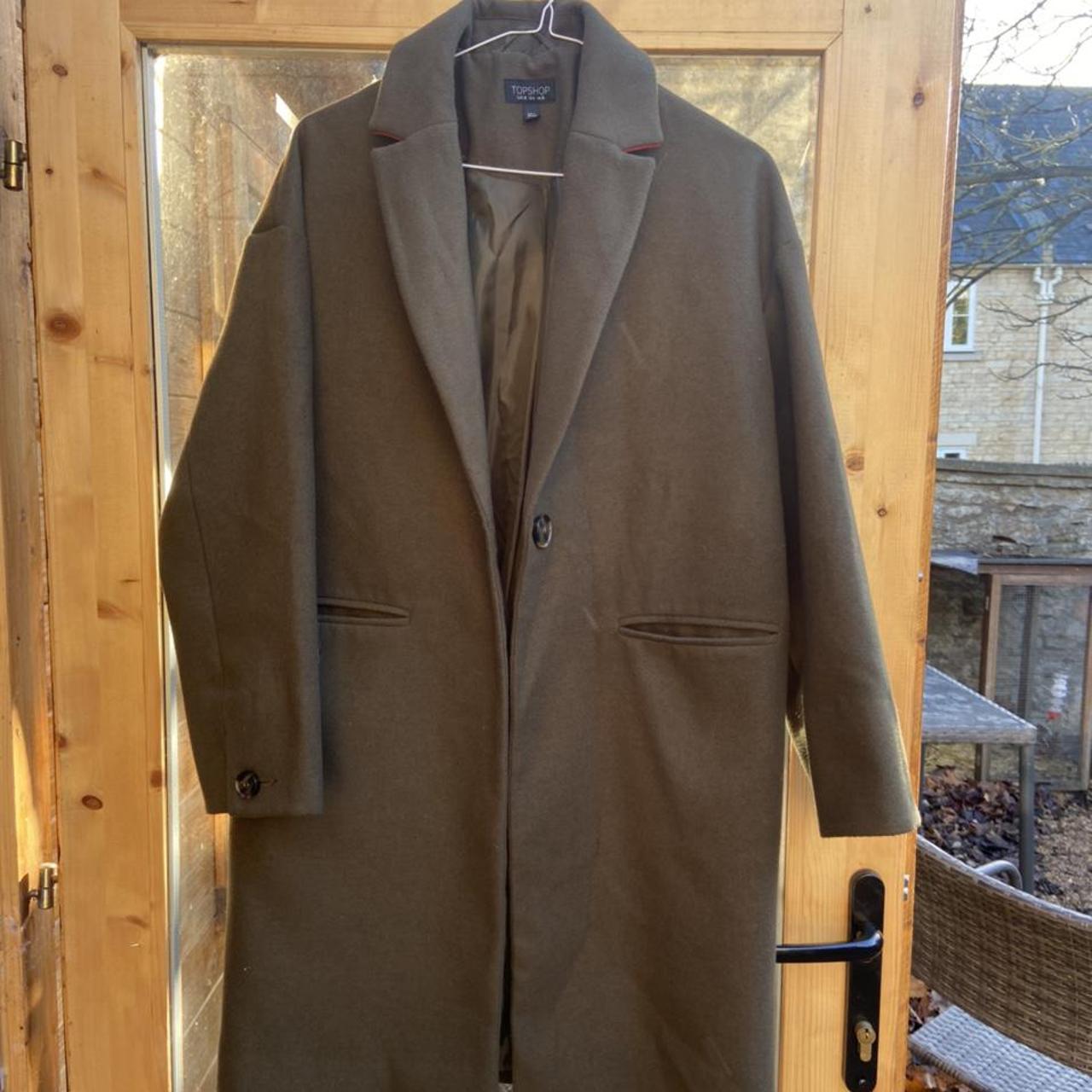 Beautiful olive green winter coat with fluorescent... - Depop