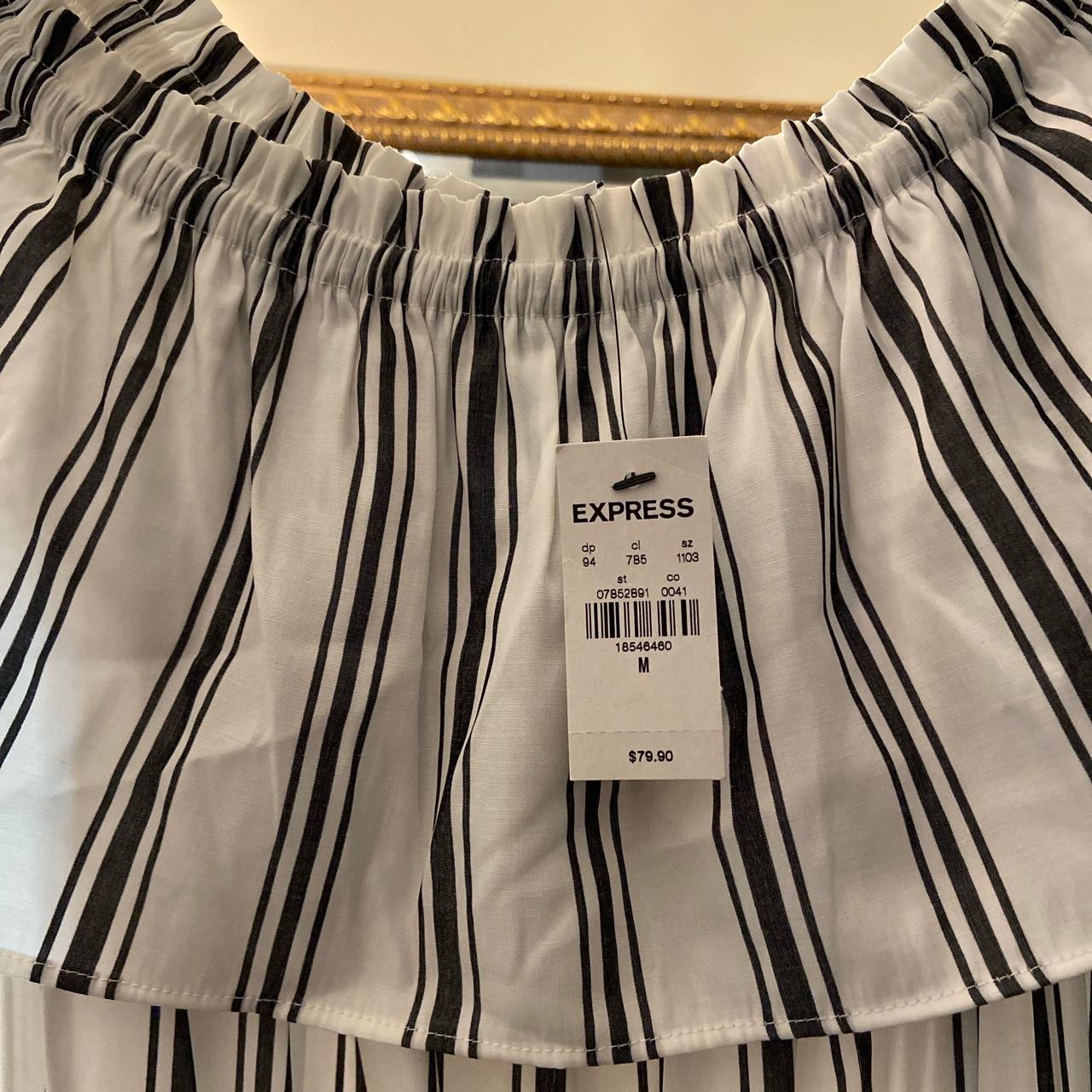 Black and white maxi dress from Express. Size M. Off... - Depop