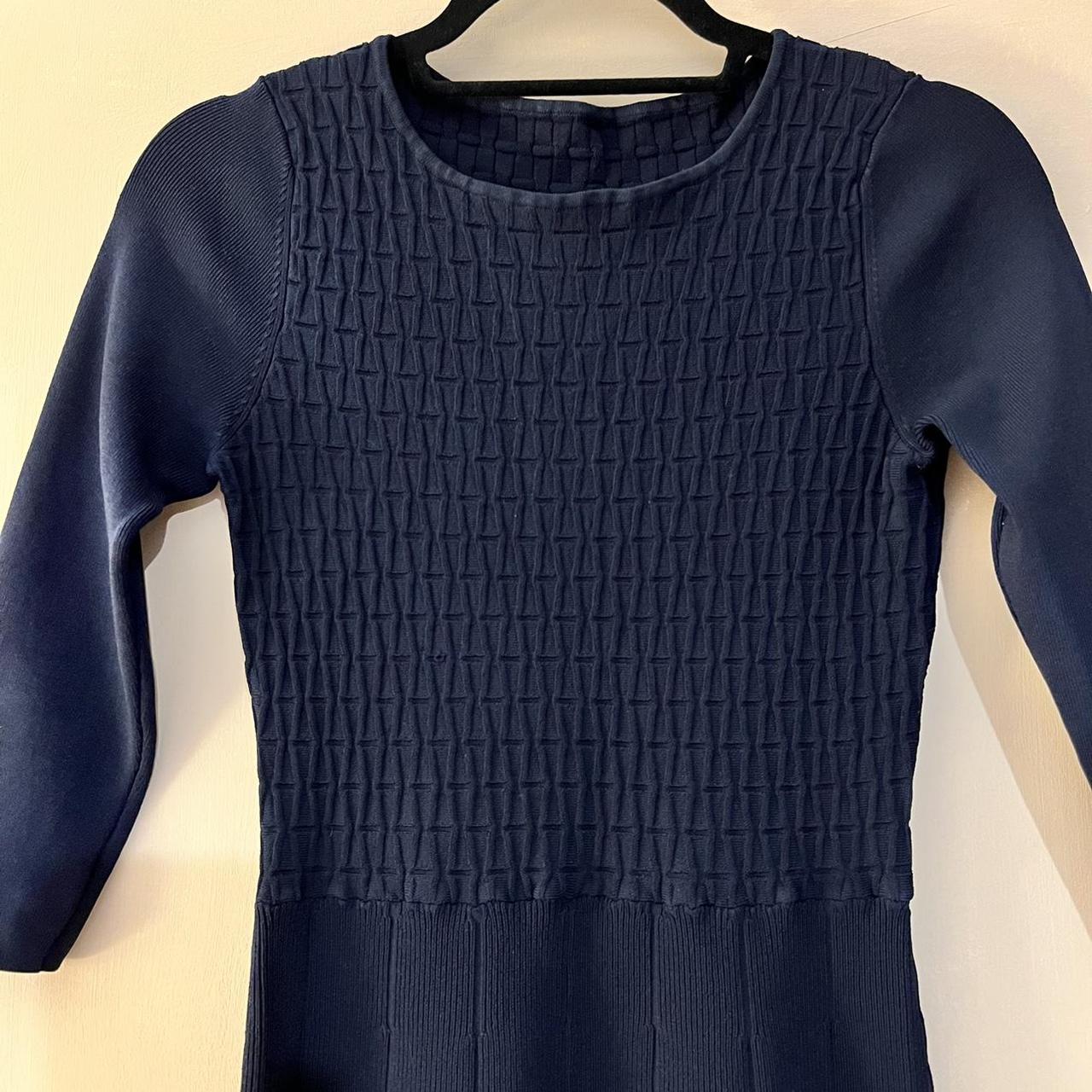 REISS navy blue knitted skater /flare mini dress.... - Depop