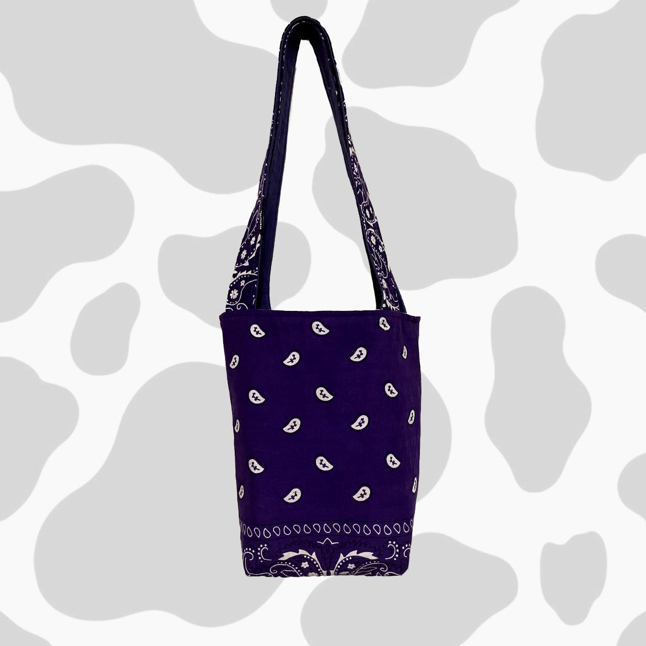 Women's White and Purple Bag (3)