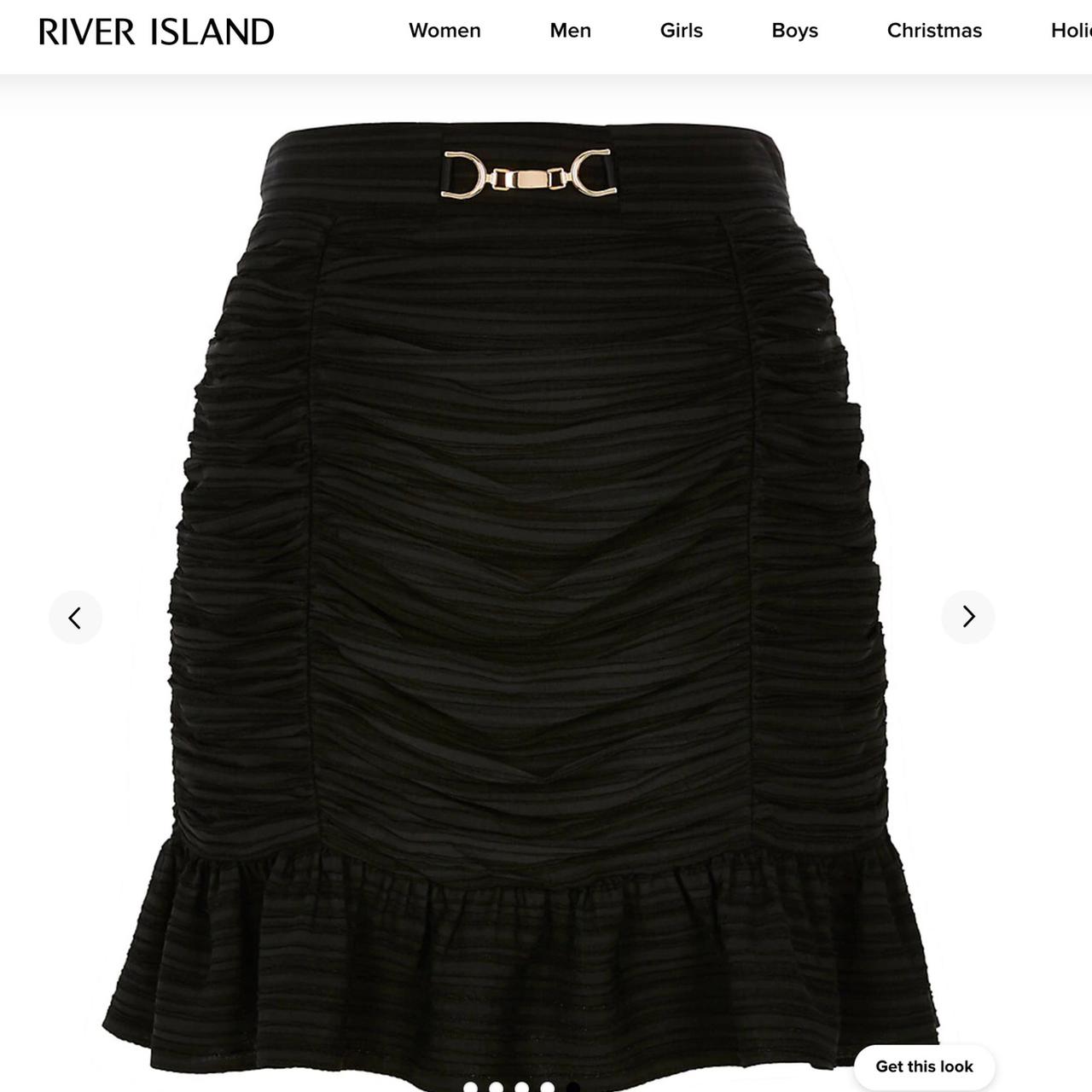 River Island Black ruched frill mini