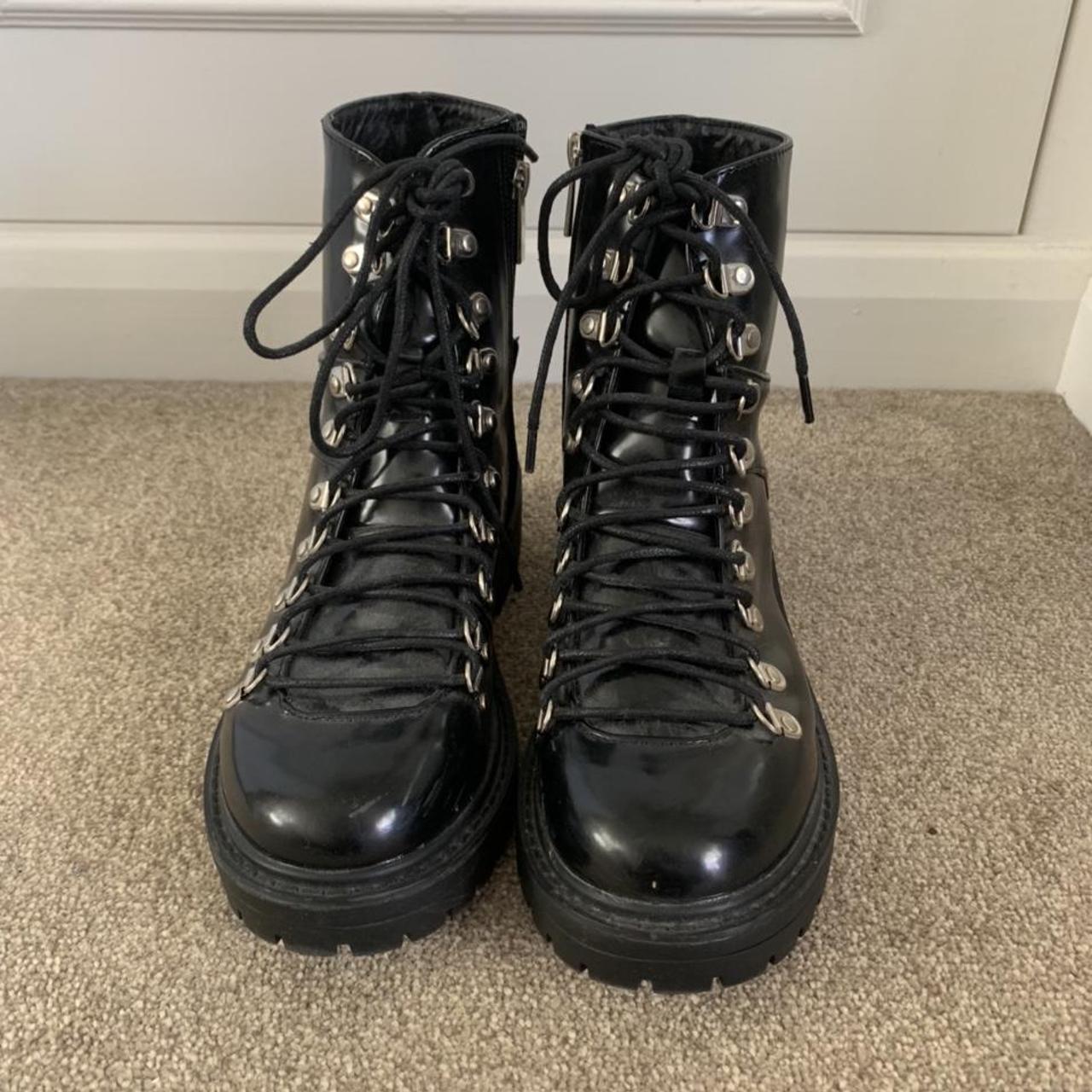 Demonia style combat boots worn once!! a bit dusty... - Depop