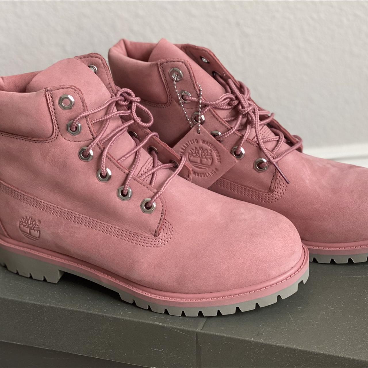 Womens pink timberland sales boots size 8