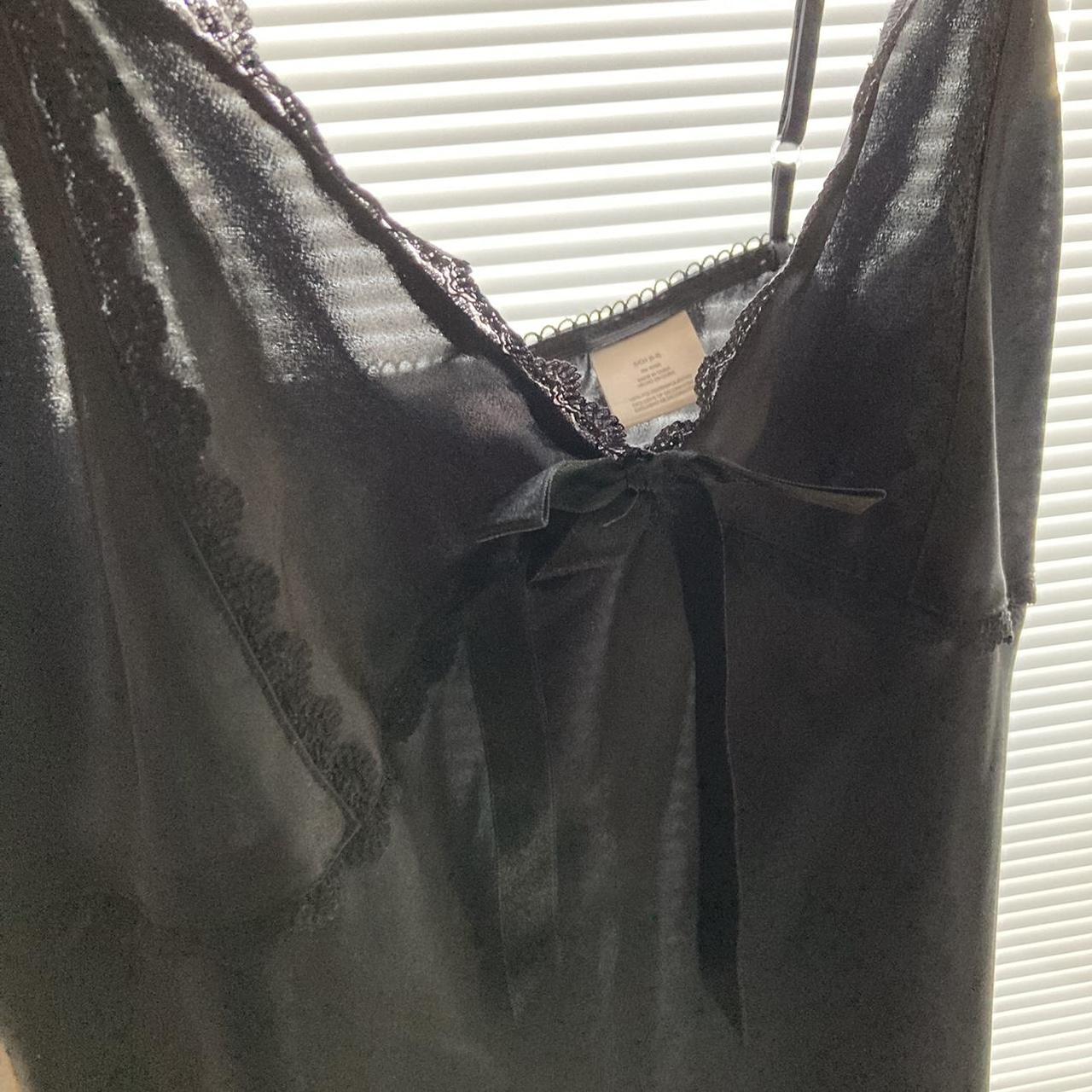 black silk slip dress size M like new. so cute, has... - Depop