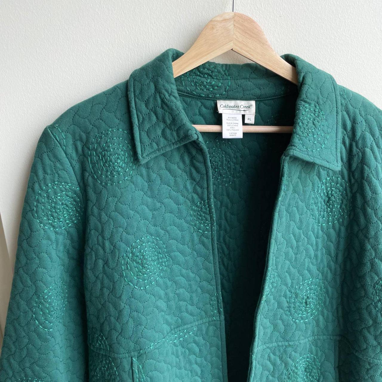 Coldwater Creek Emerald Green Quilted Knit... - Depop