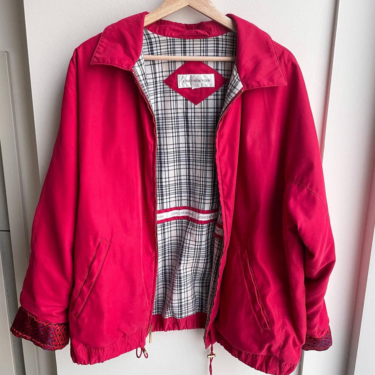 jones new york red leather jacket