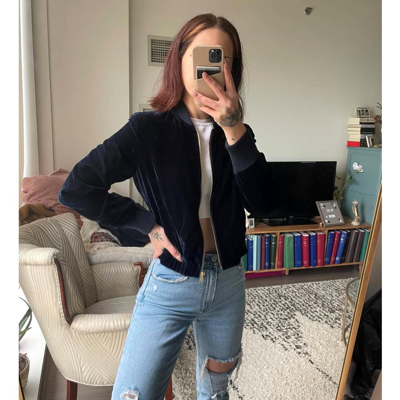 j crew velvet bomber jacket