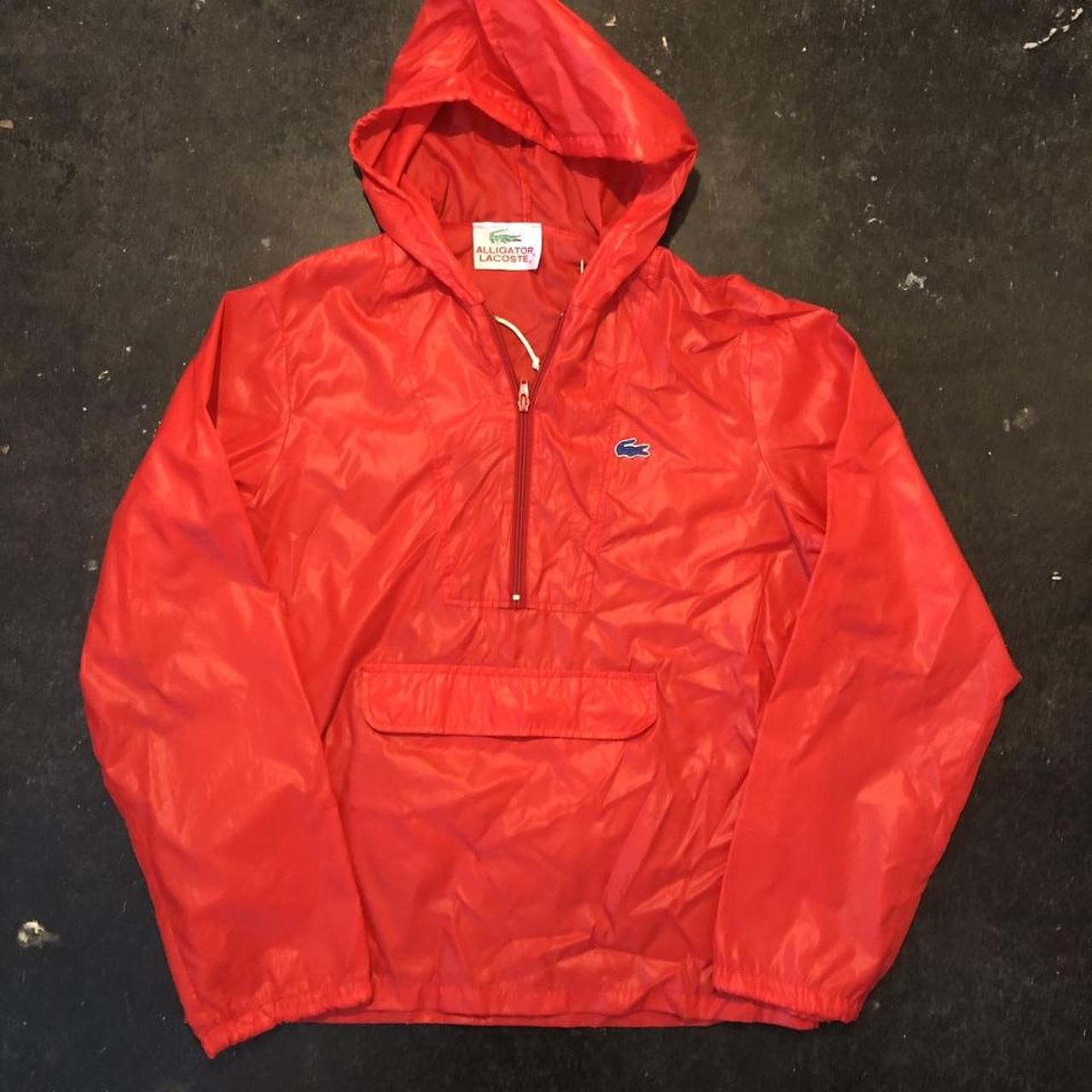 Vintage 80s Lacoste red windbreaker. Alligator... - Depop