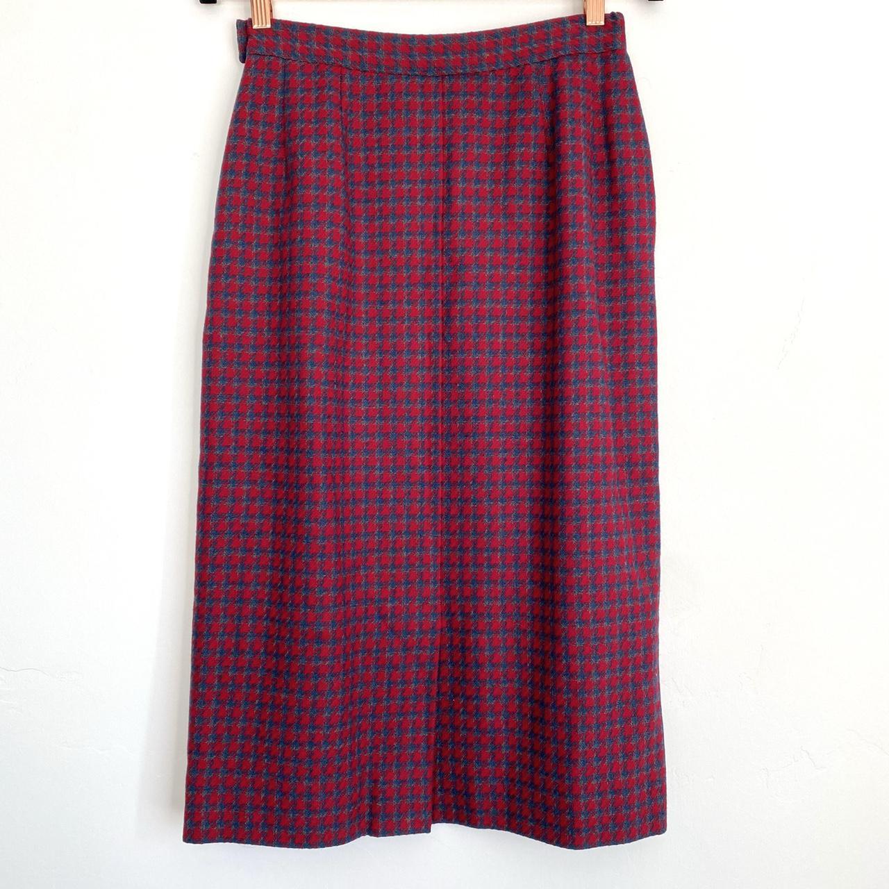 Vintage Pendleton Red Navy Houndstooth Pure Virgin... - Depop