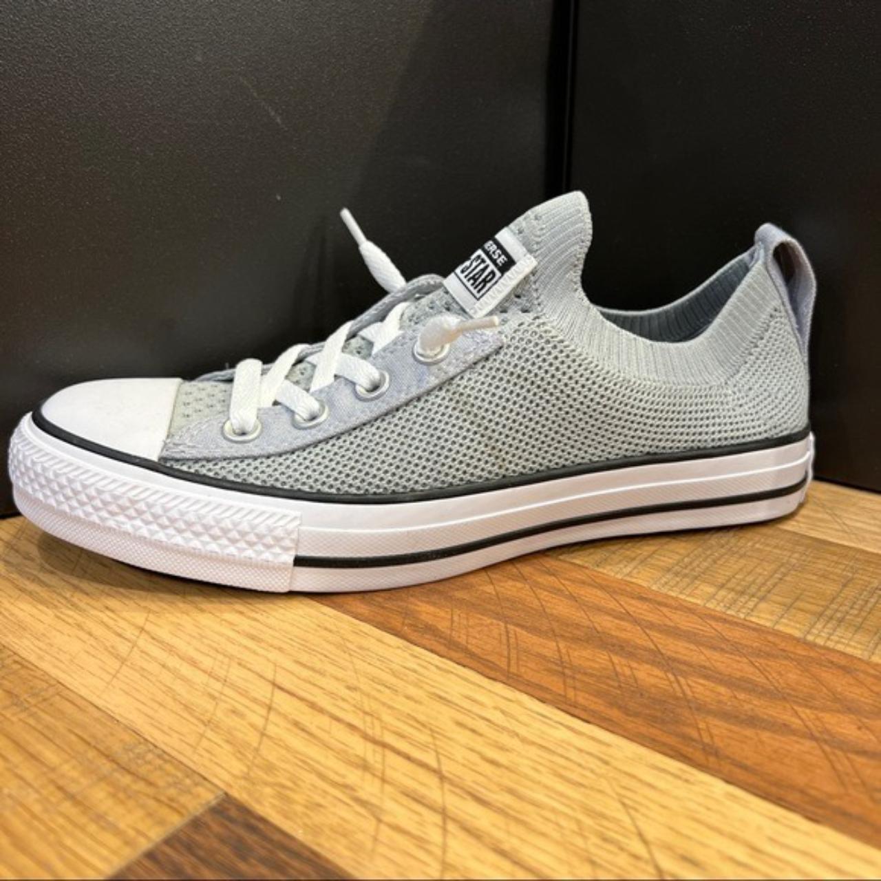 Converse Women's Grey and White Trainers | Depop