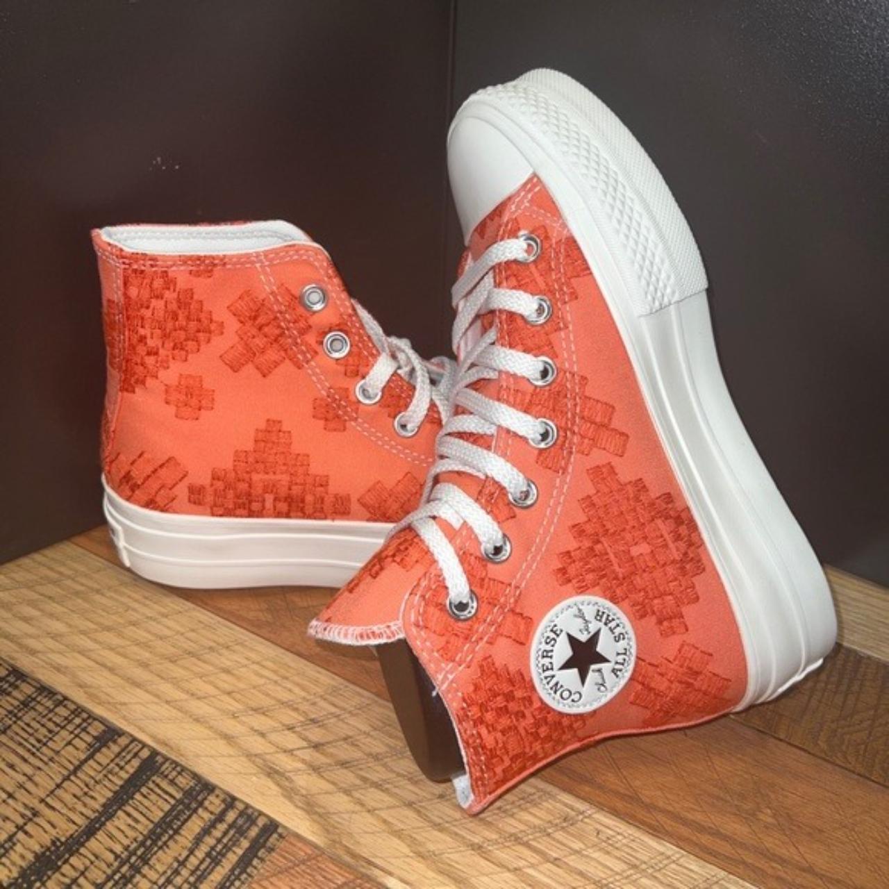 orange high top converse platform