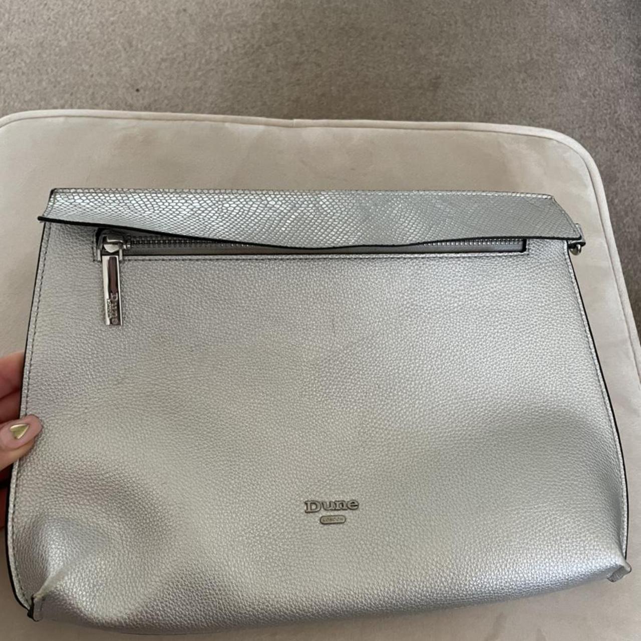 Dune silver clutch bag Worn once Perfect condition... - Depop