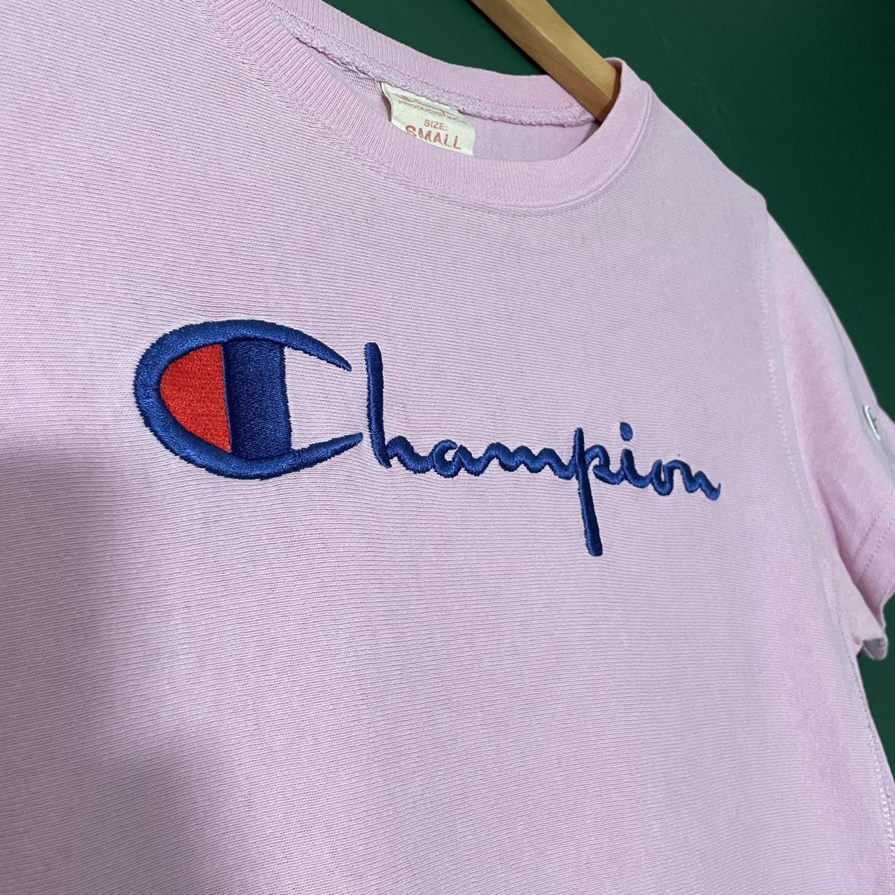 Vintage ladies Champion spell out t-shirt. Size... - Depop