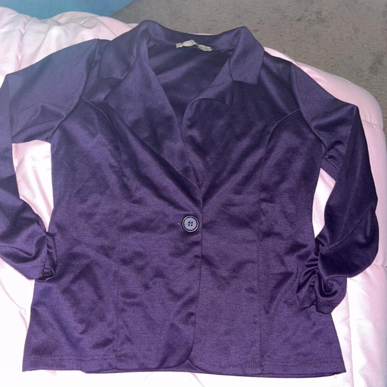 Eggplant purple blazer Wore it once to a funeral... Depop