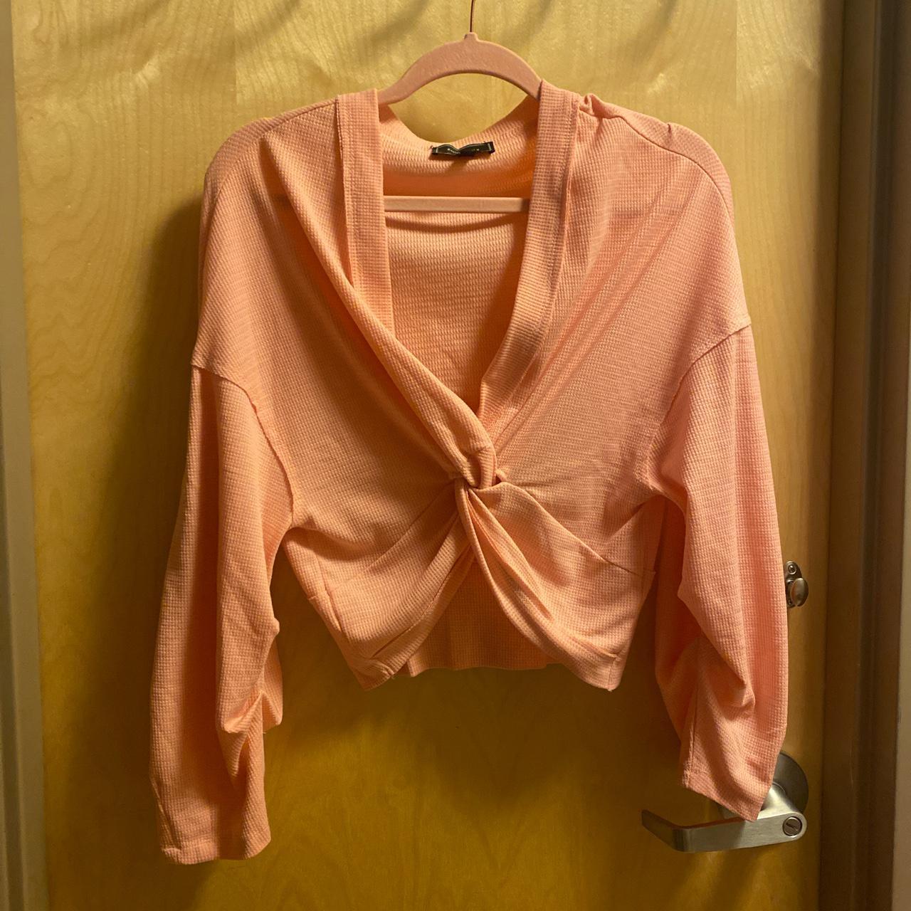 Kayla’s Armoire twist cropped pink sweater. Size... Depop