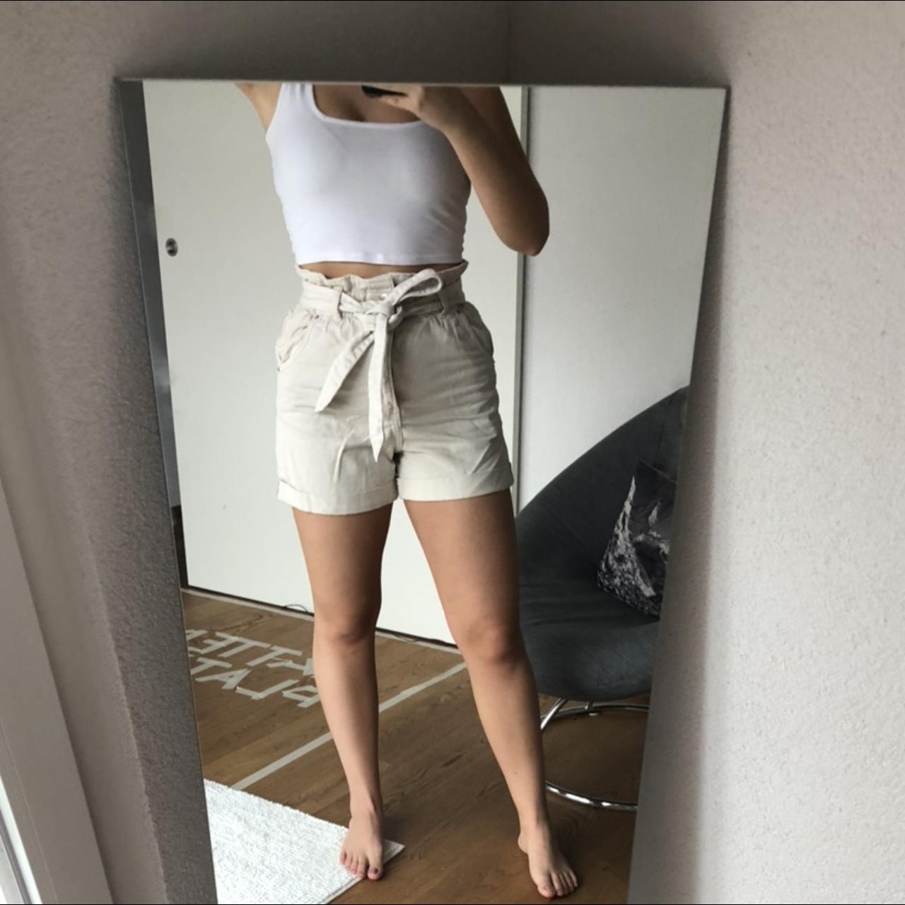 Paperbag best sale shorts beige