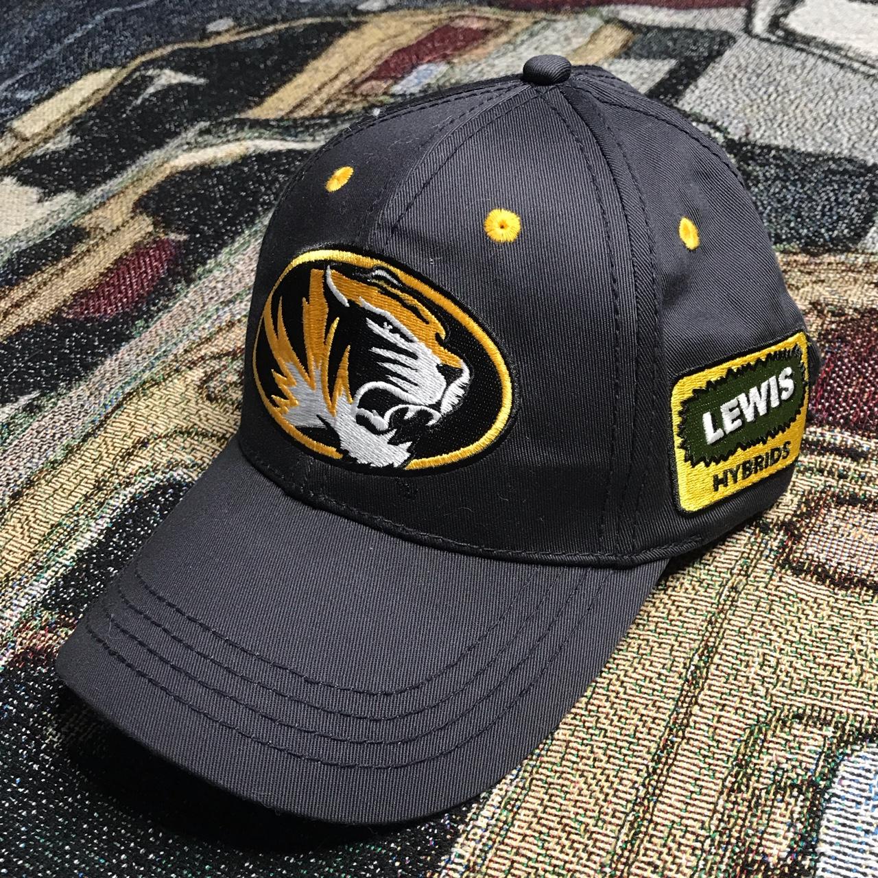 Mizzou Tigers Dark Grey Velcro hat. Embroidered... - Depop