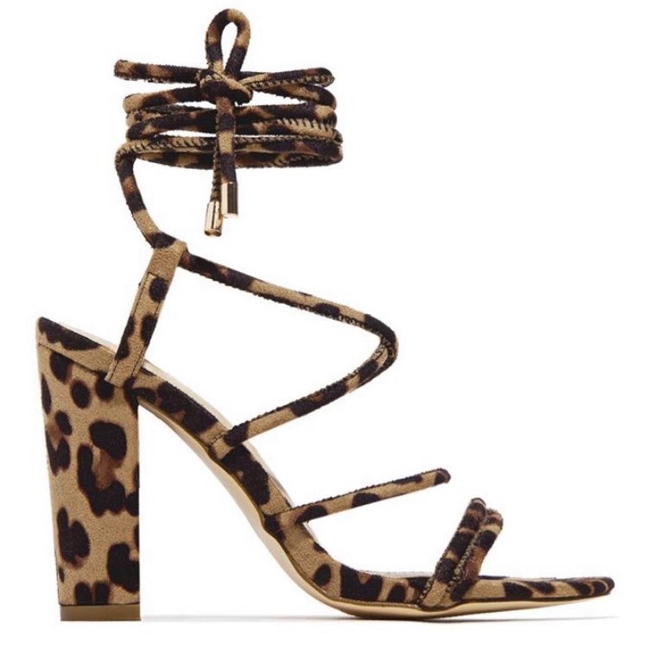 Leopard lace 2025 up heels