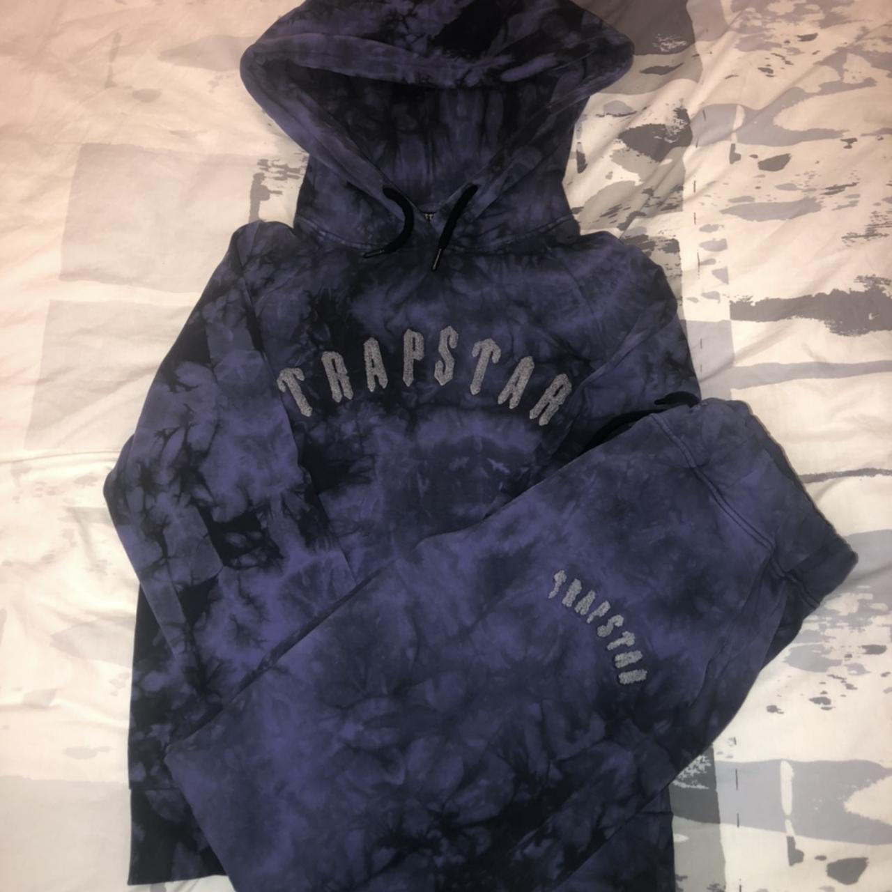 trapstar tracksuit black and purple