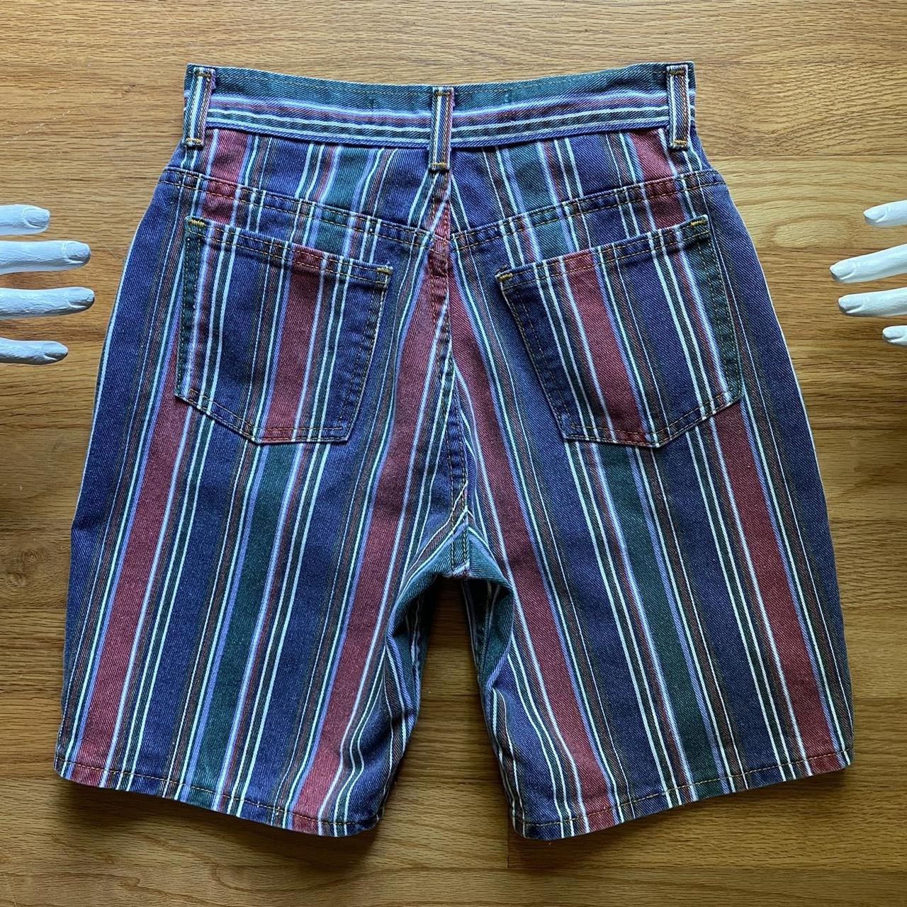 1990s 90s vintage striped denim shorts “ARIZONA JEAN... - Depop