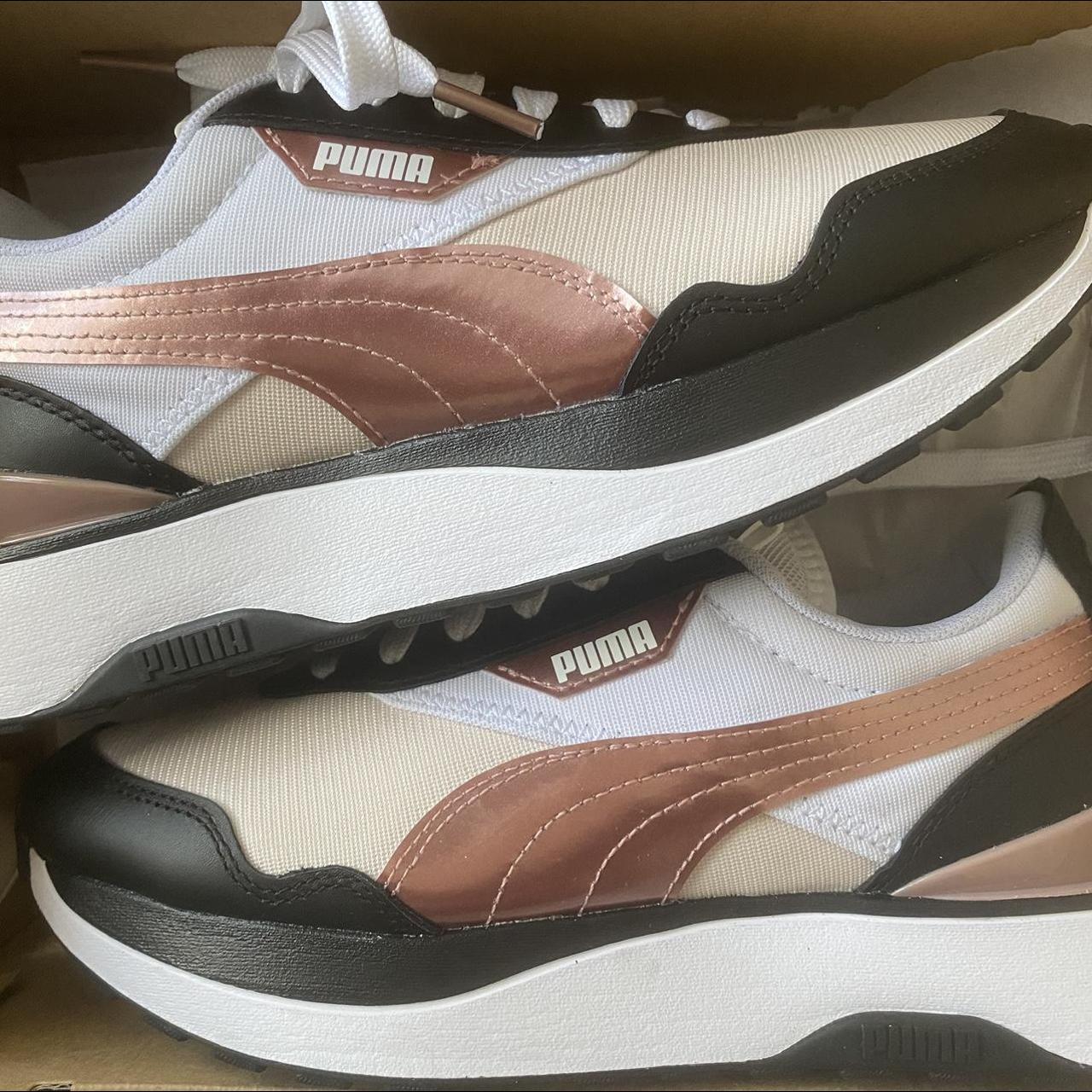 Puma cruise rider black/rose gold/white and black... - Depop