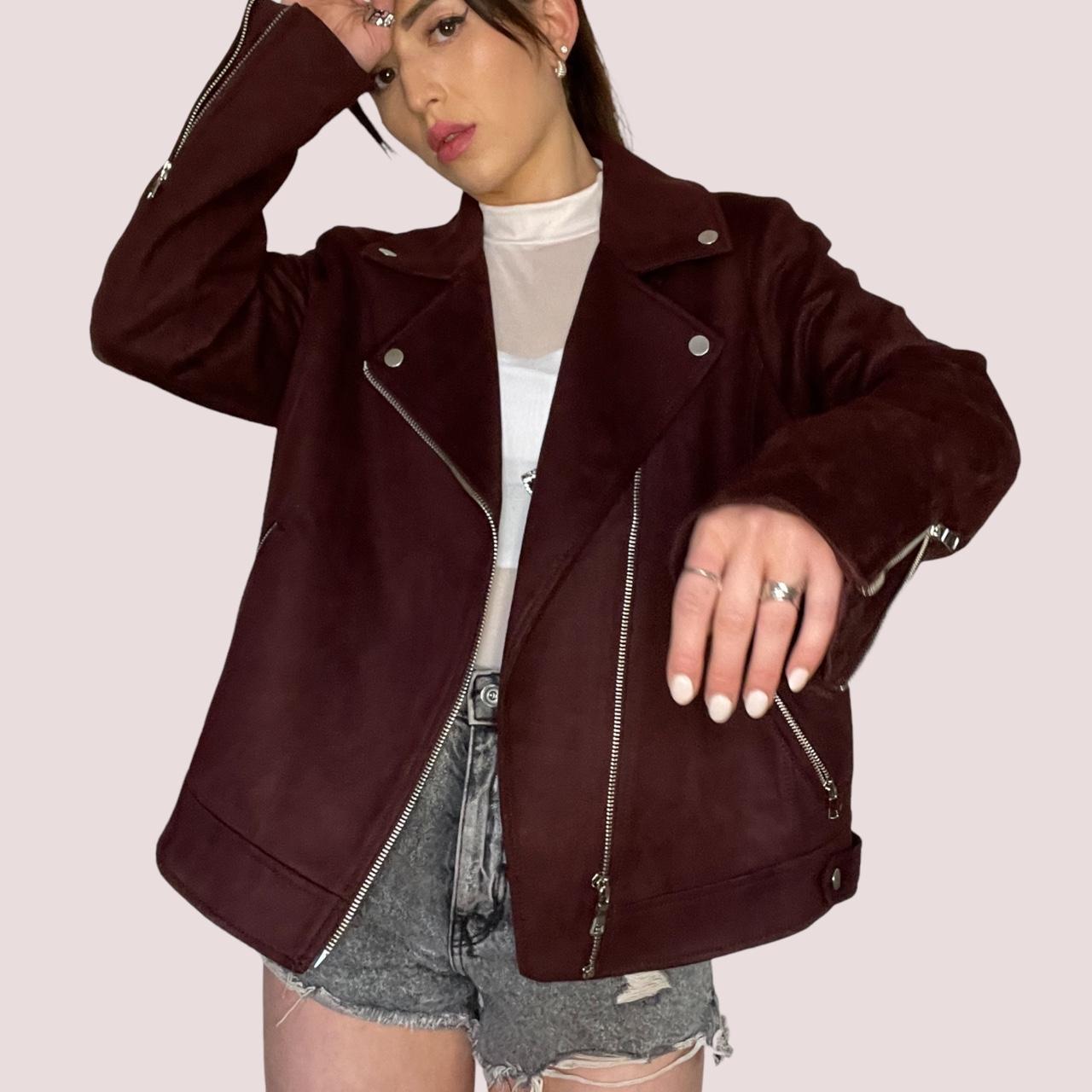 loft faux suede aviator coat