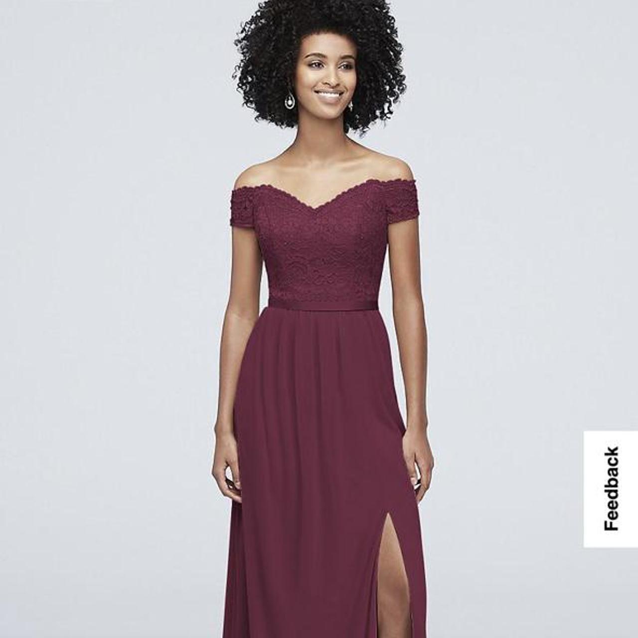 David's bridal wine lace hotsell bridesmaid dress