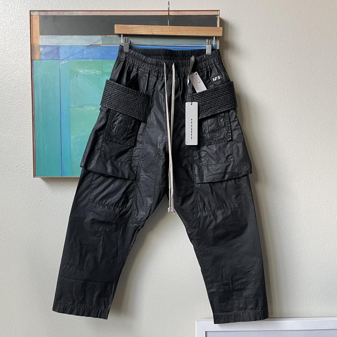 RICK OWENS DRKSHDW Cropped Wax Creatch Cargo Pants -...