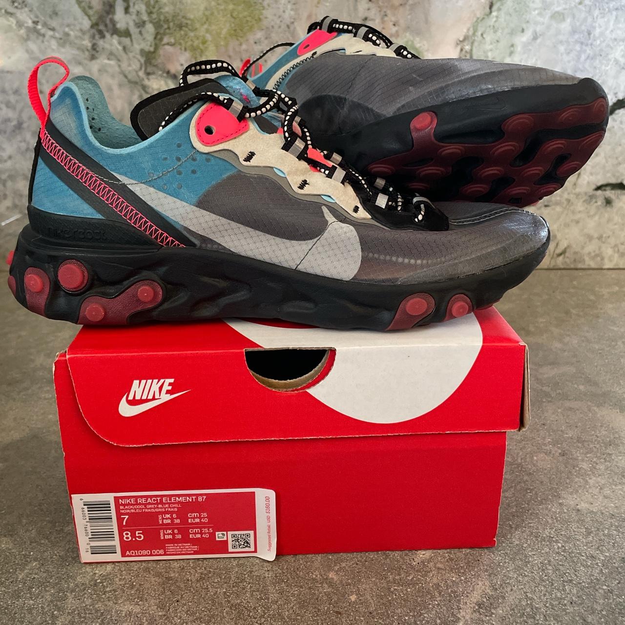 Nike react element 87 black cool grey & blue on sale chill