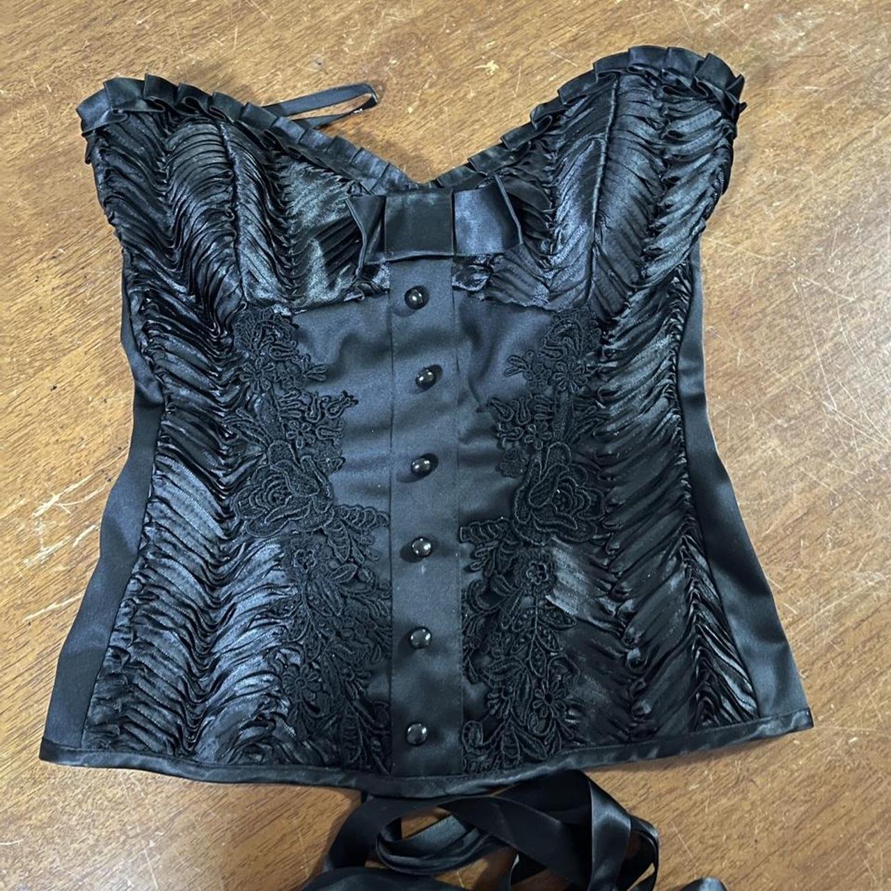 Kitten D’Amour corset Black with lace up back and... - Depop