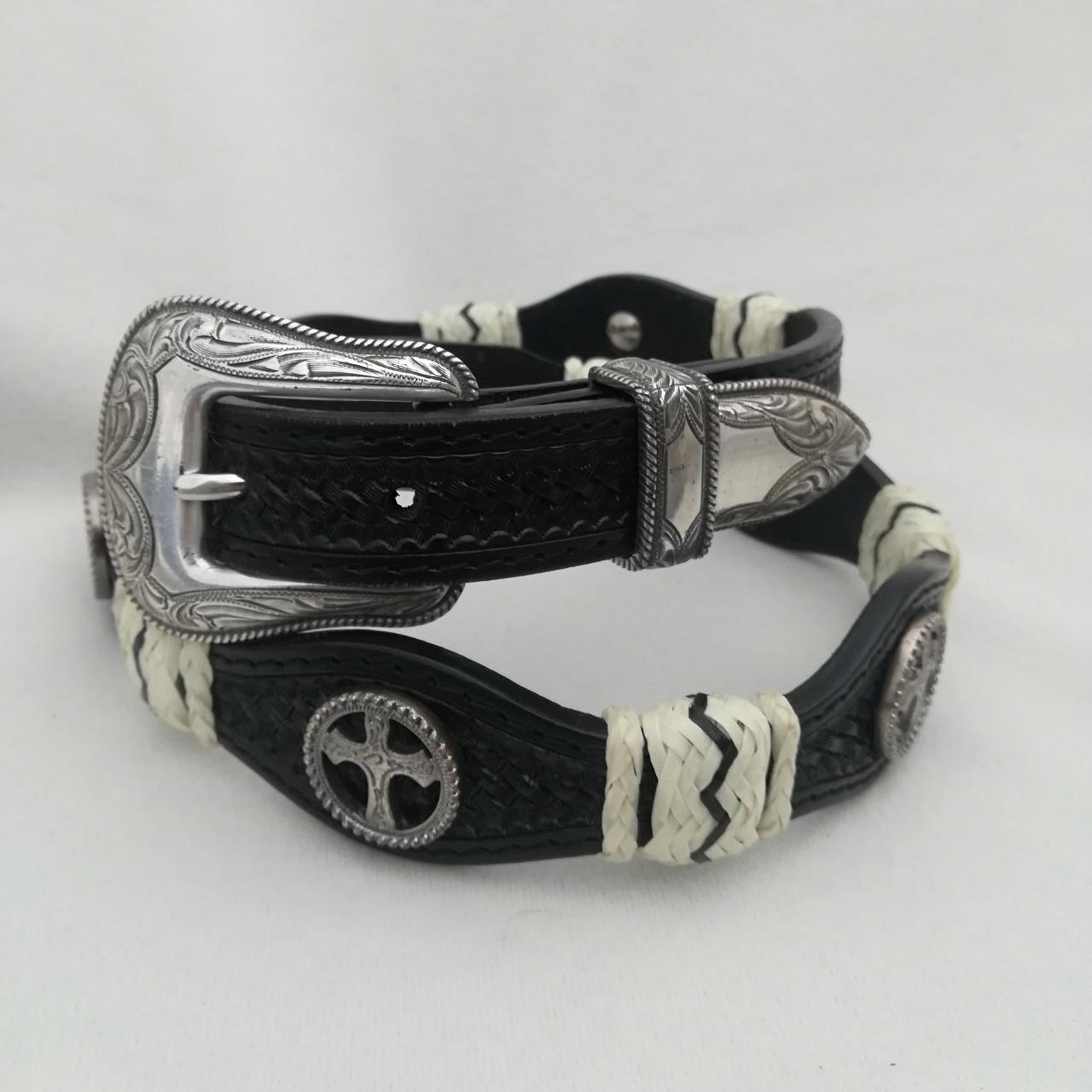 Men's Black and White Belt | Depop