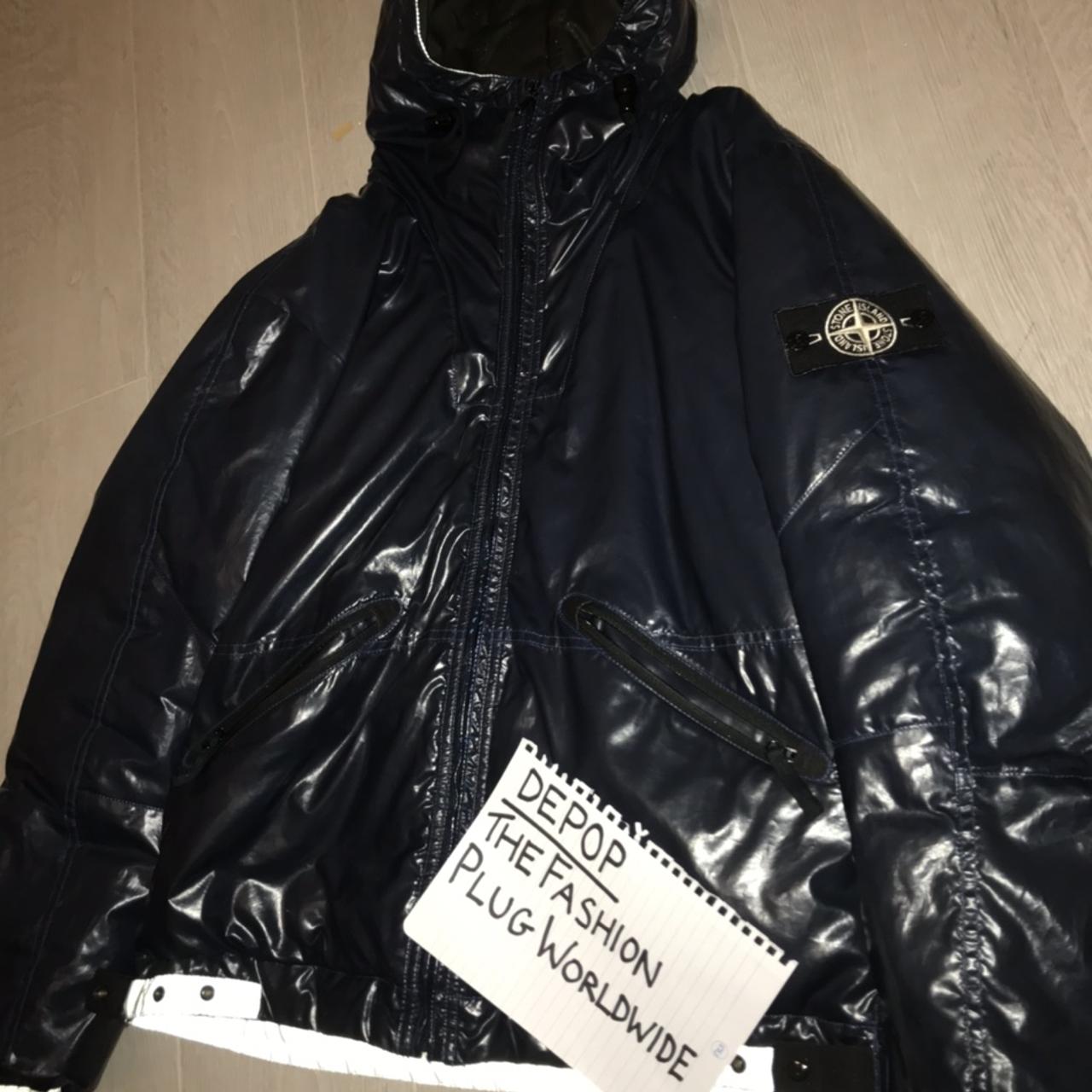 RARE Men’s Stone Island ICE 010 Jacket/Coat Blue... - Depop