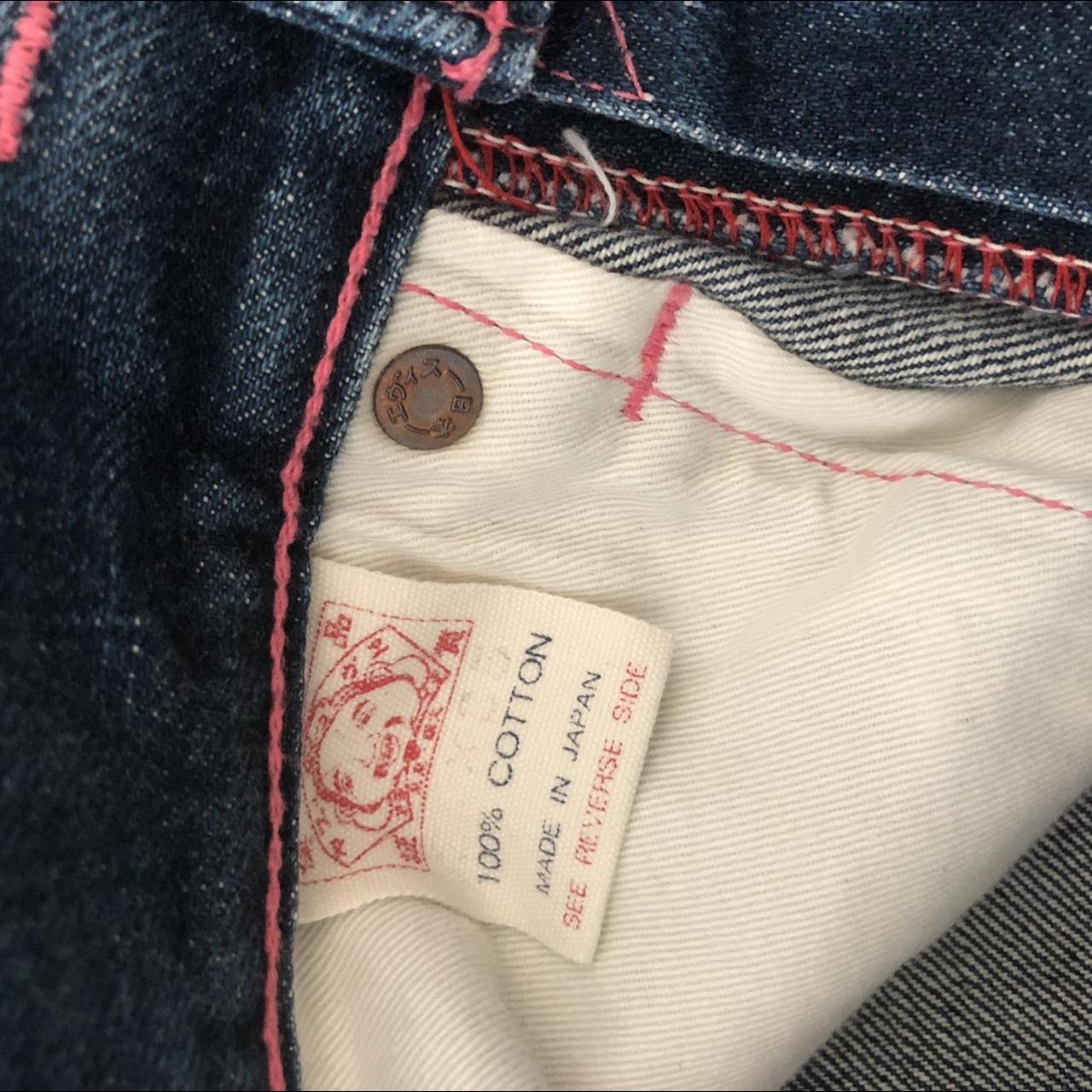 Evisu 2000s pink seagull logo pocket jeans. Made in... - Depop