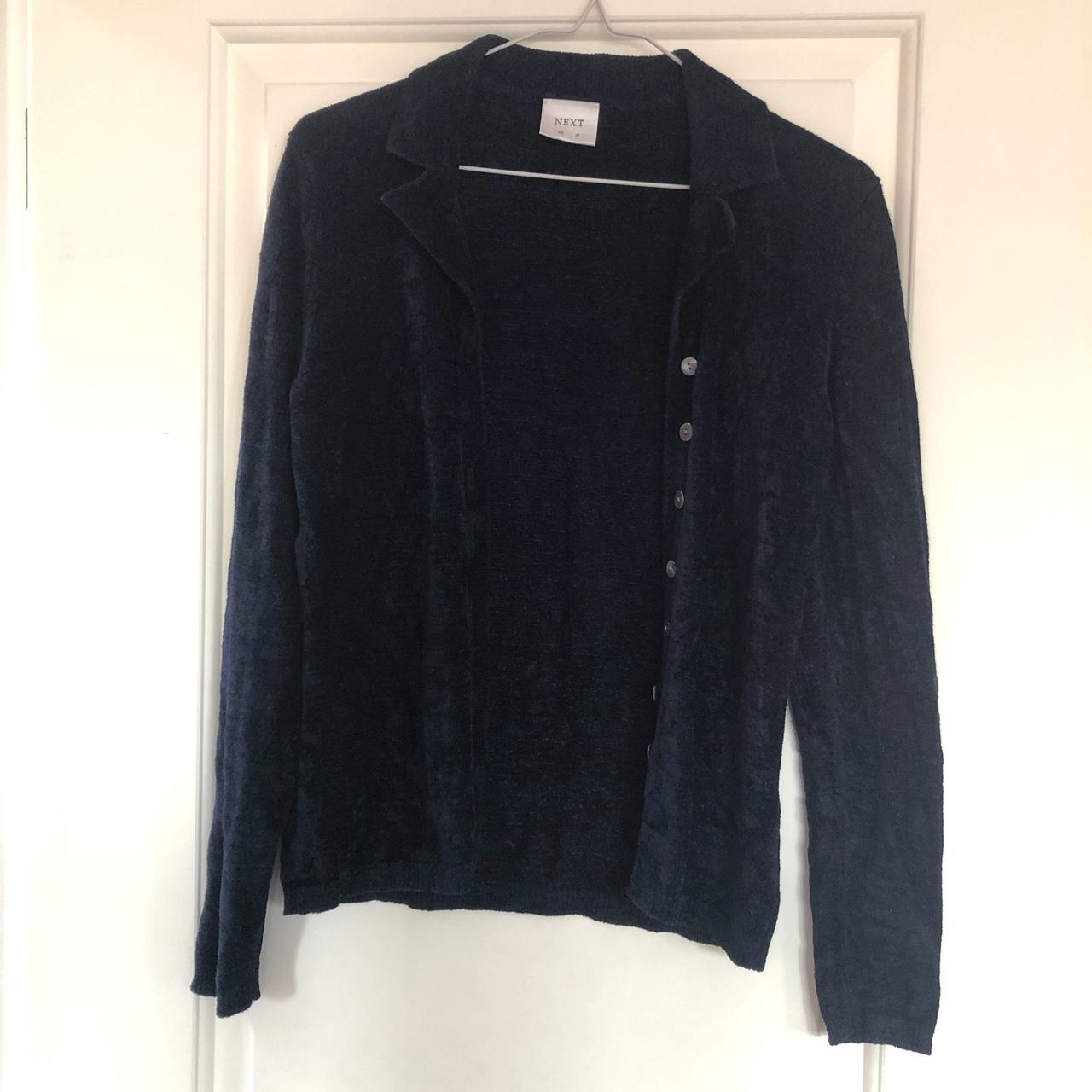 Navy chenille cardigan in size 10 🙌🏼 -shown on a... - Depop