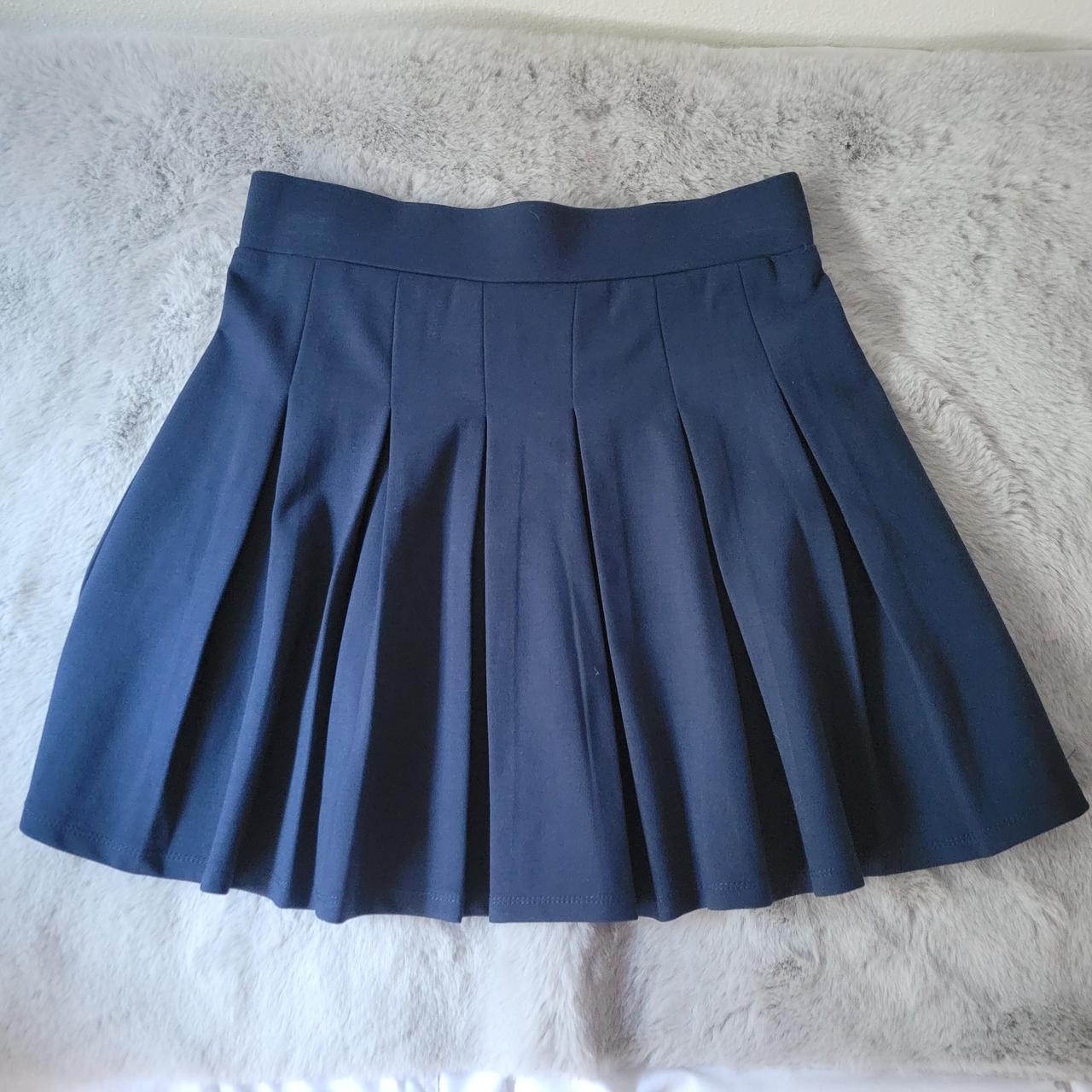 Navy Tennis Skirt Size: SMALL Stretchy waistband!... - Depop