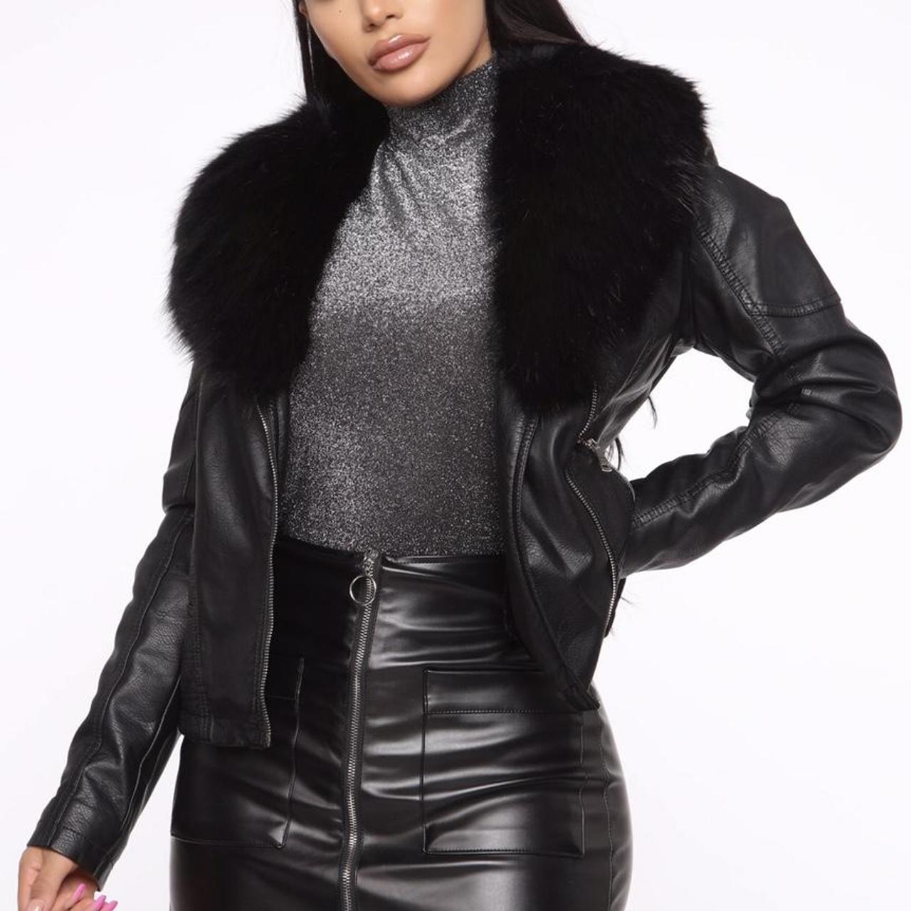 fashion nova black fur coat