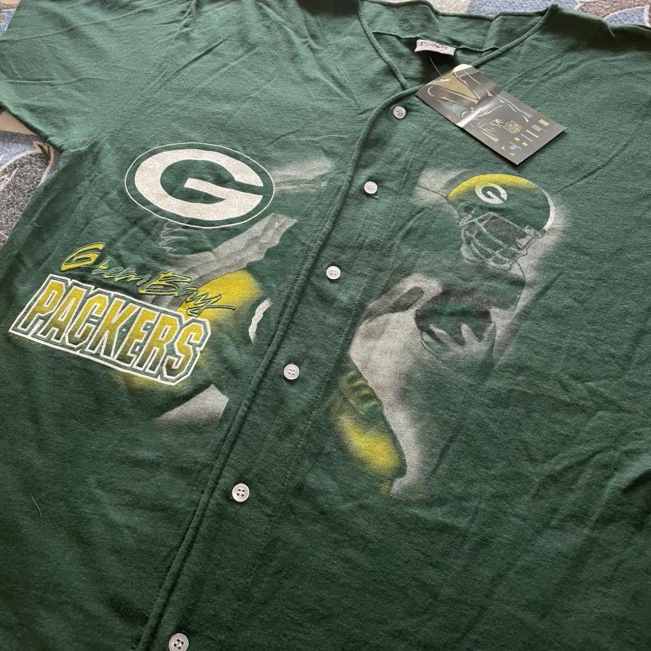 vintage green bay packers baseball jersey  - Depop