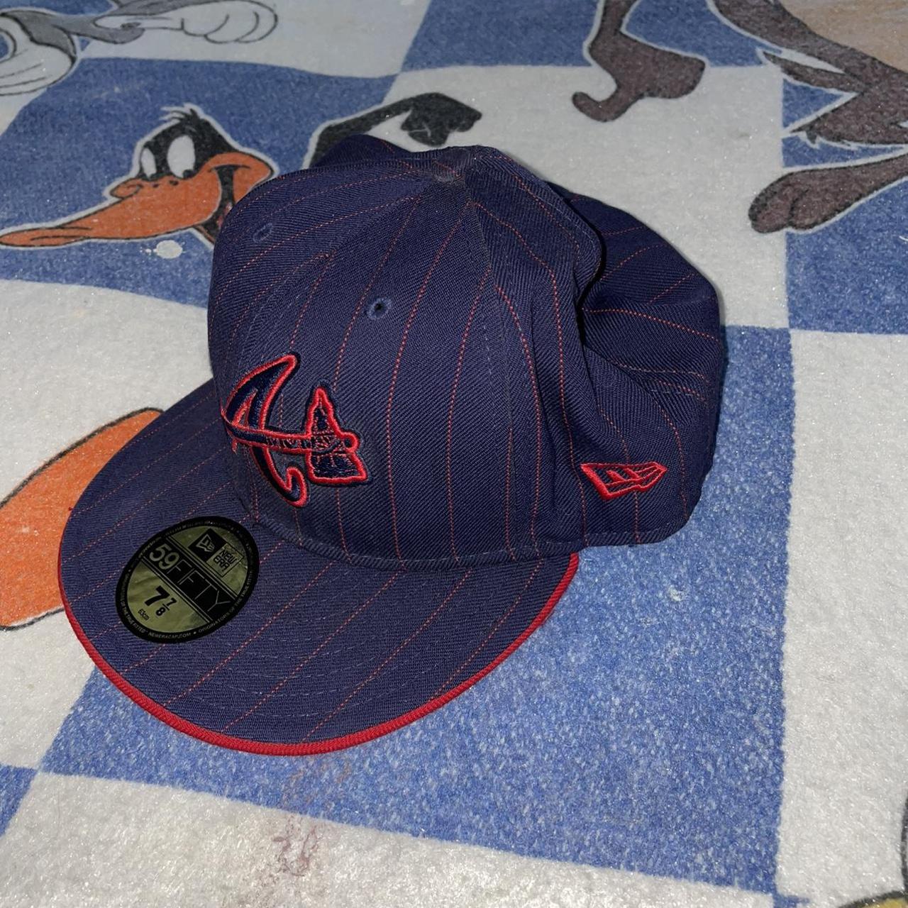 Atlanta Braves 7 3/8 fitted purple & light blue - Depop