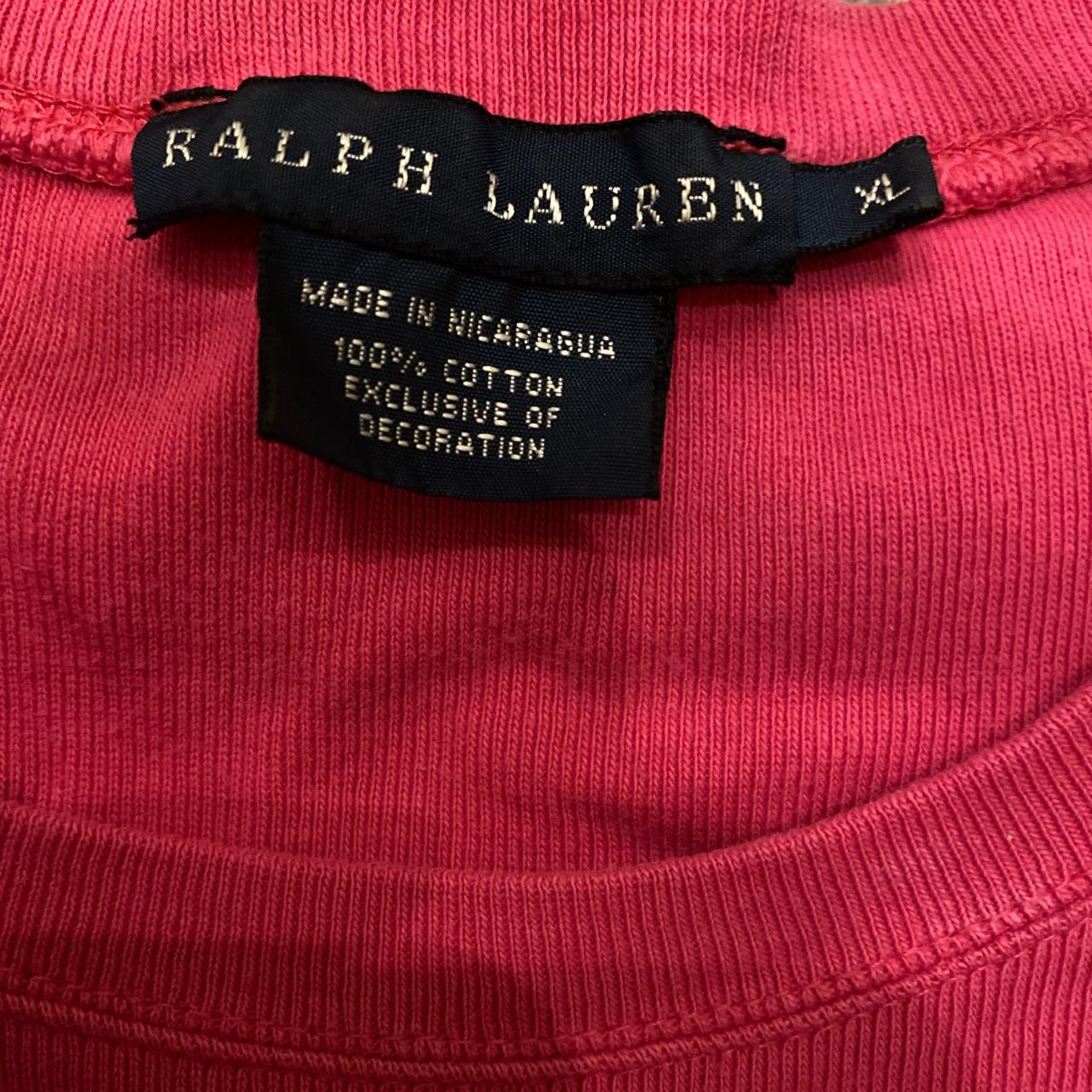 Ralph Lauren Women's Pink and Green T-shirt | Depop