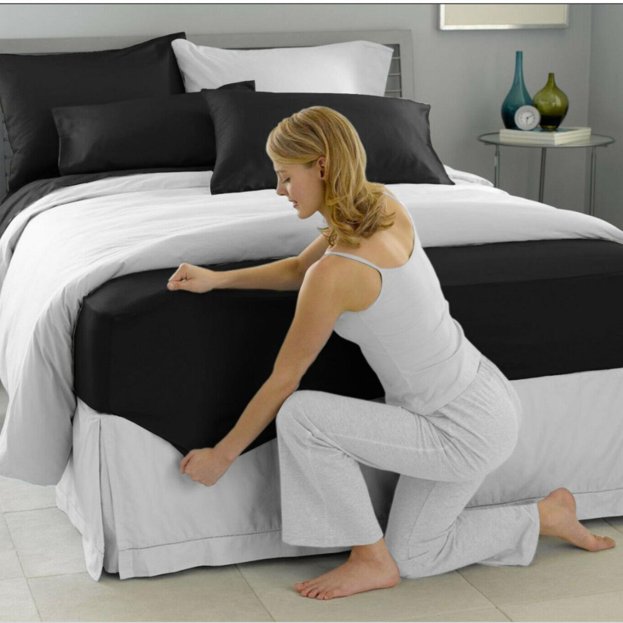 BLACK FITTED SHEET (DOUBLE) depop depopsell... Depop