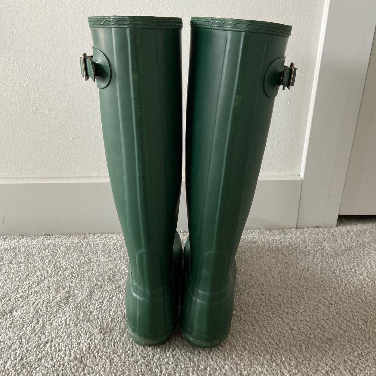tall green hunter rain boots