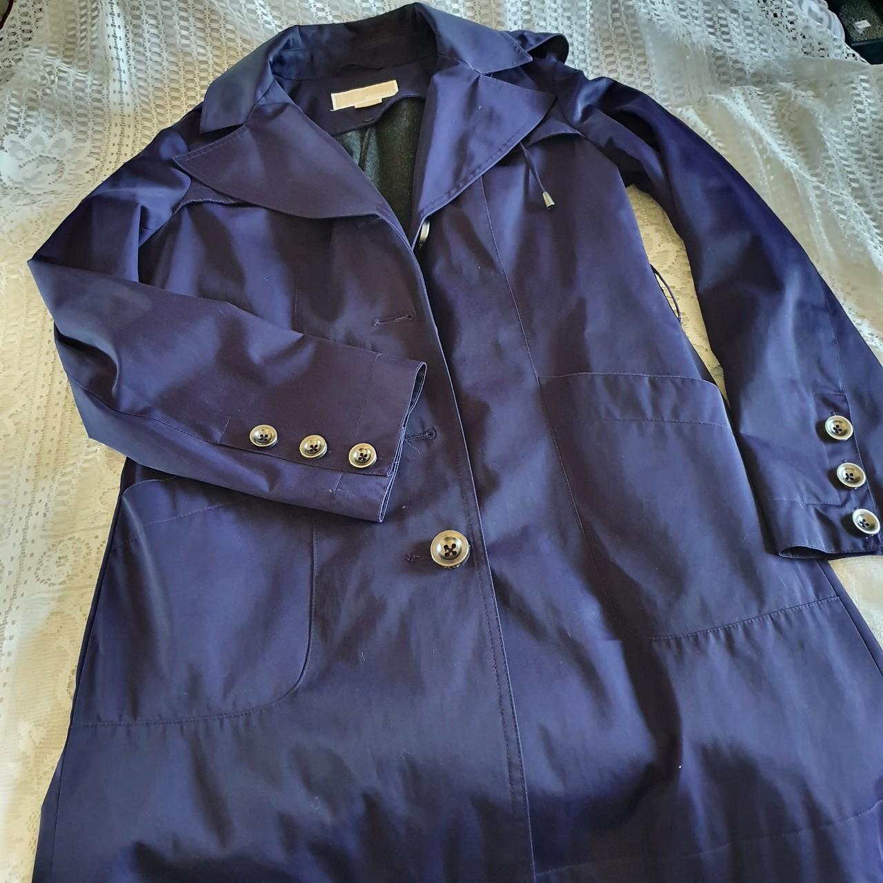 Michael Kors Women's Blue and Navy Coat | Depop