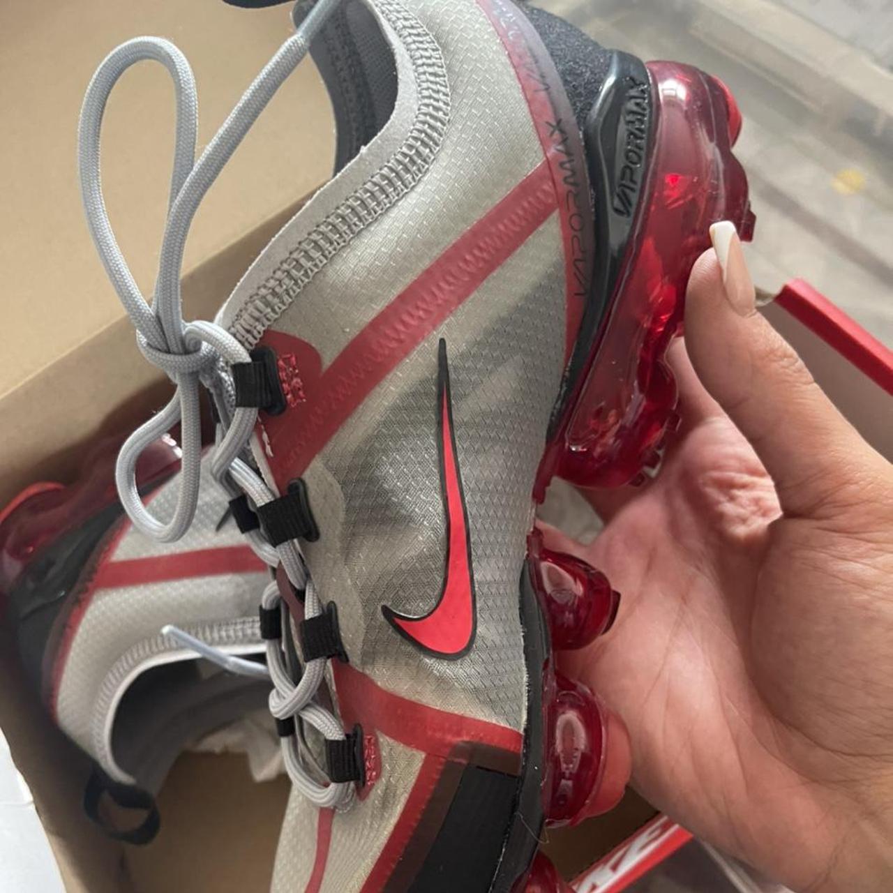 Nike Vapour Max 2019 Red Black And Grey Worn Once Depop 